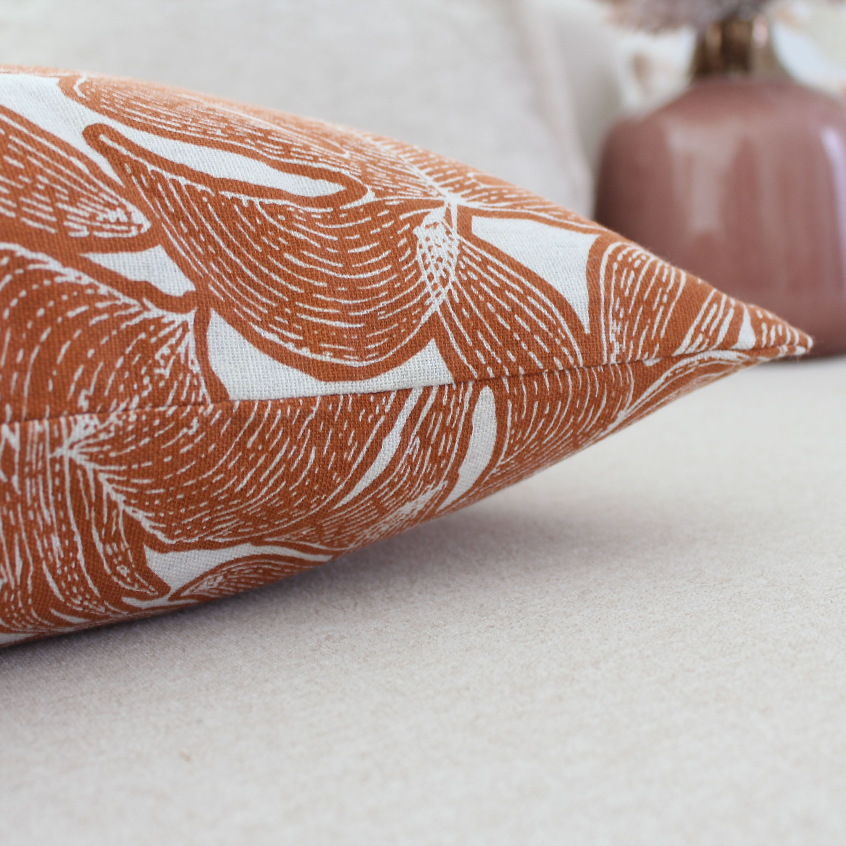 Coussin décoratif déhoussable motif feuillage tropical — vue 6