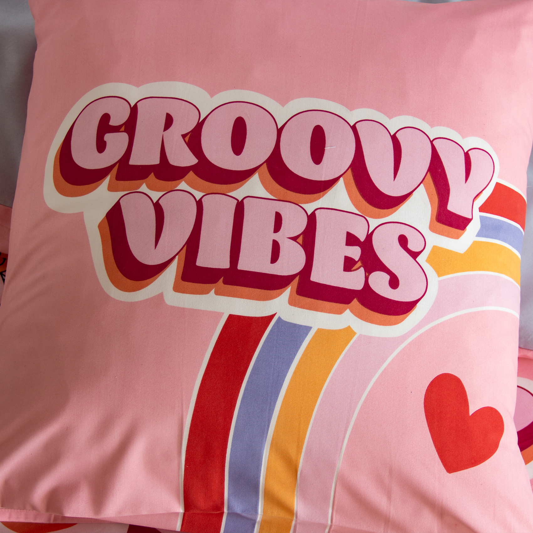 Parure de lit enfant Groovy Vibes rose — vue 4