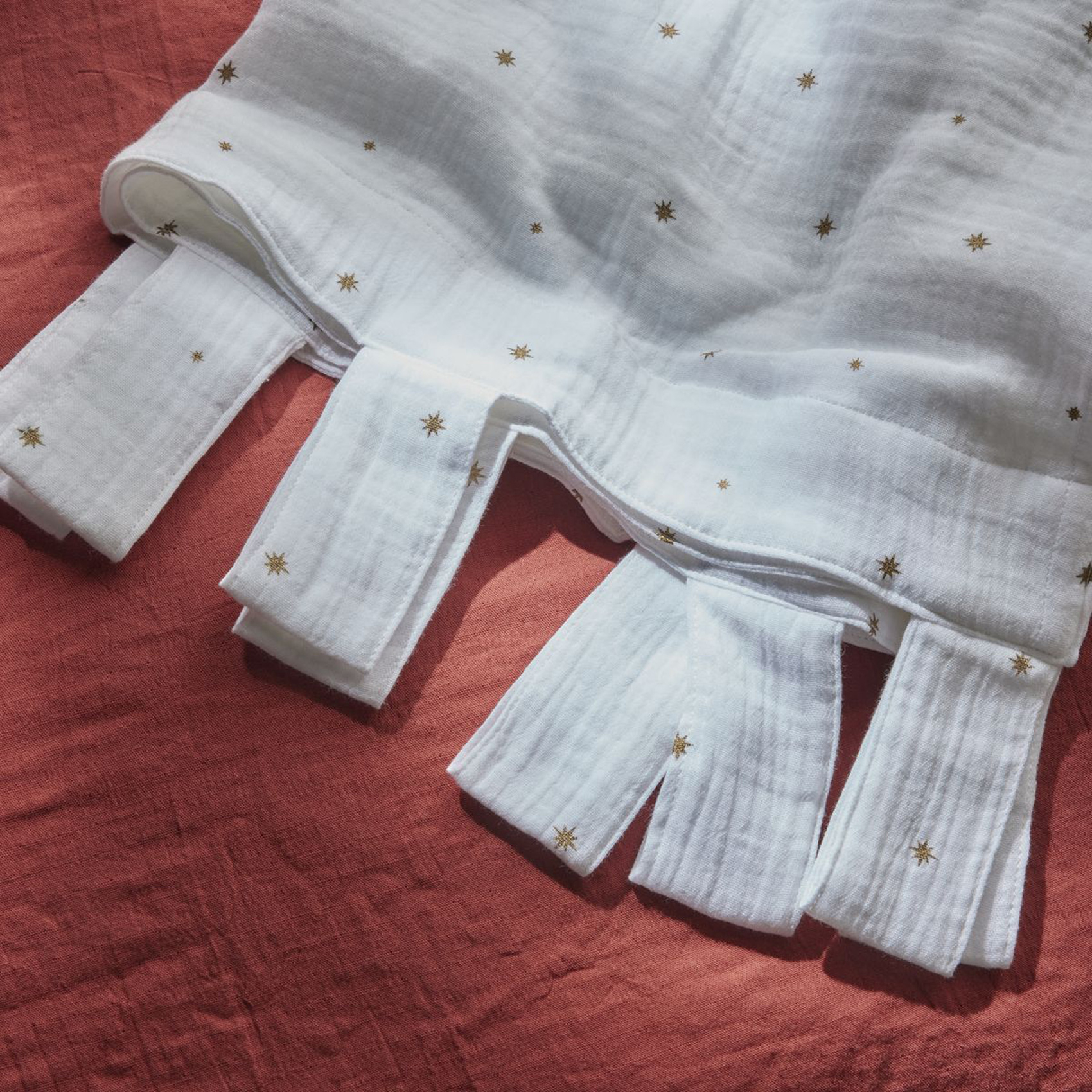 Rideau à passants étoiles en gaze de coton — vue 5