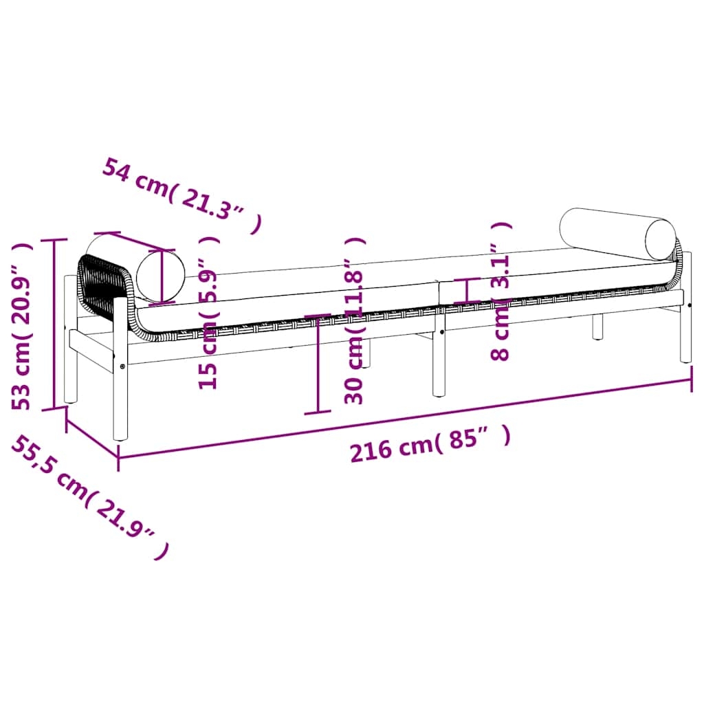 Banc de jardin avec coussins — vue 4