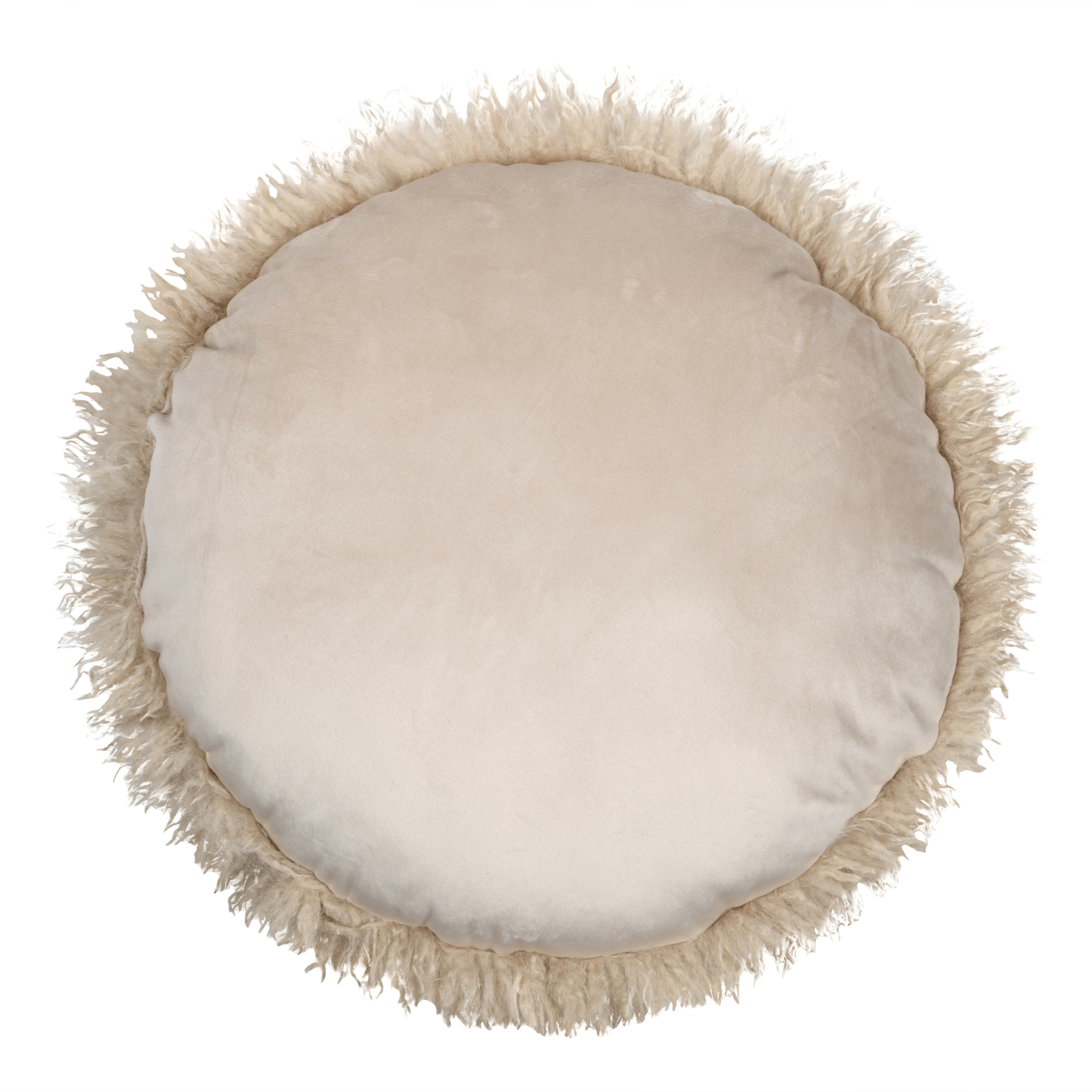 Coussin rond imitation fourrure longue — vue 5