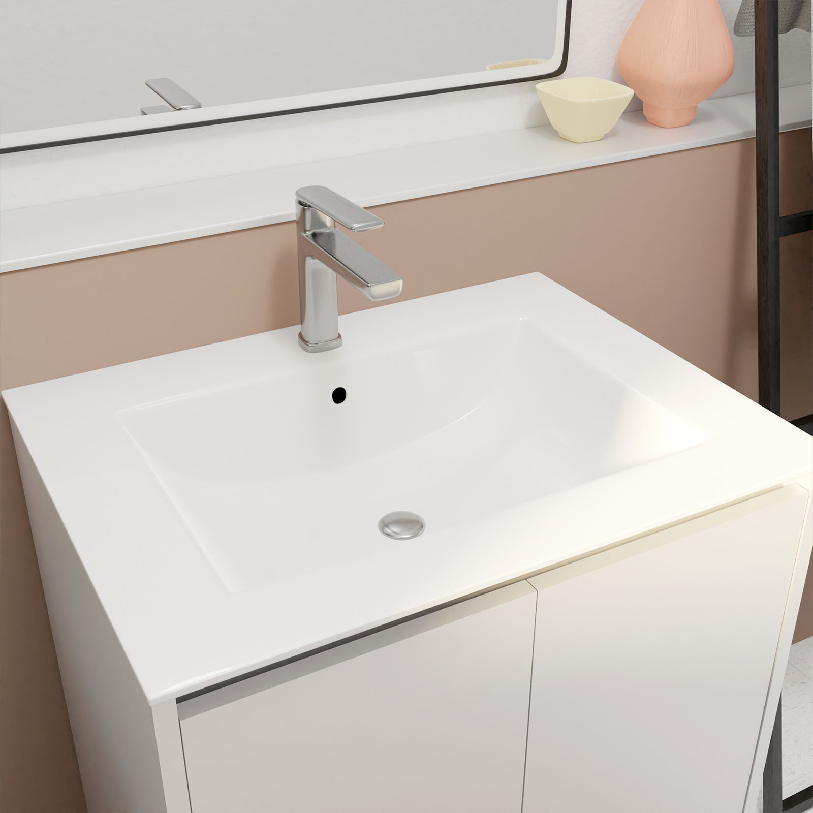 Meuble de salle de bains sur pieds avec 2 portes et vasque — vue 6