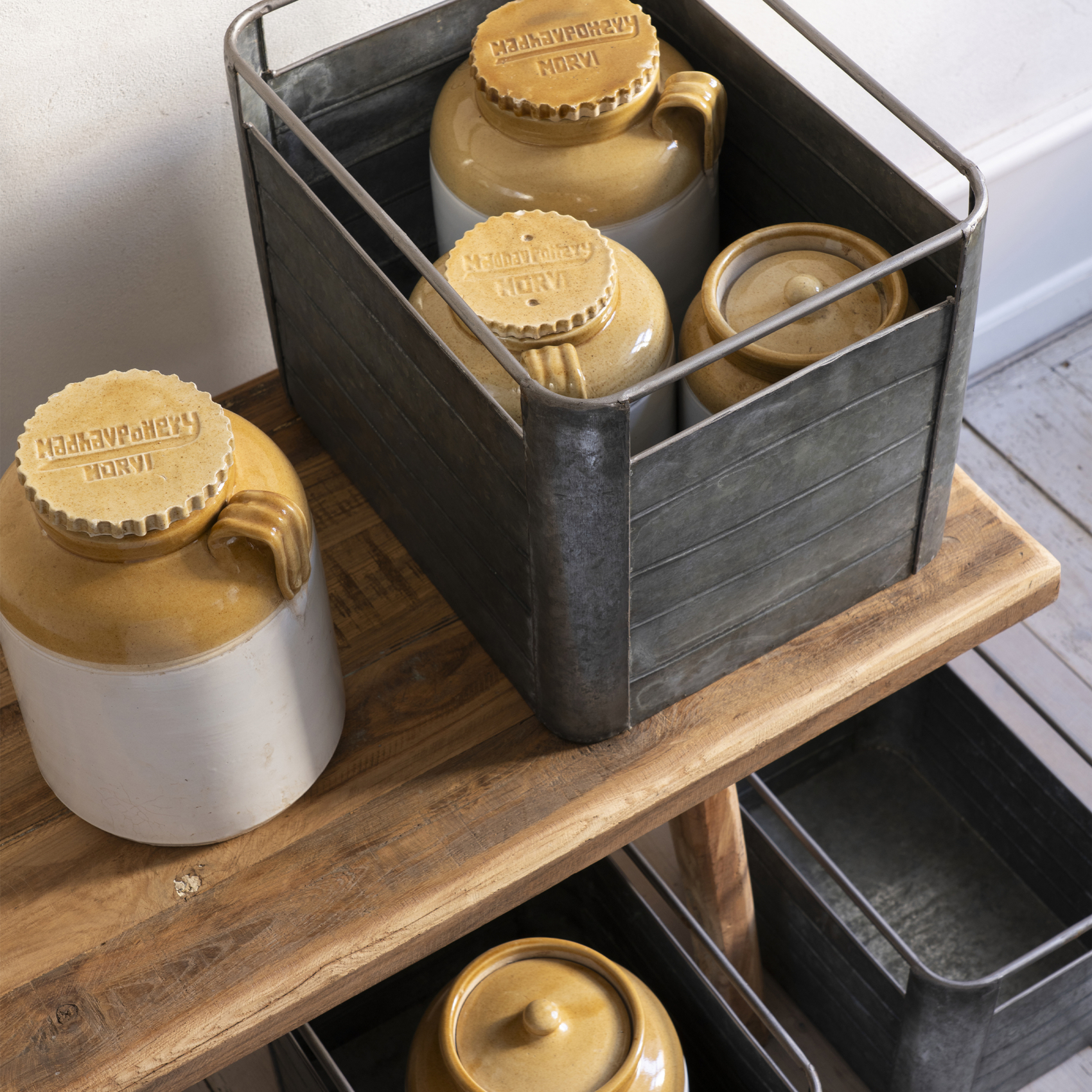 Lot de 2 caisses de rangement en fer galvanisé — vue 4