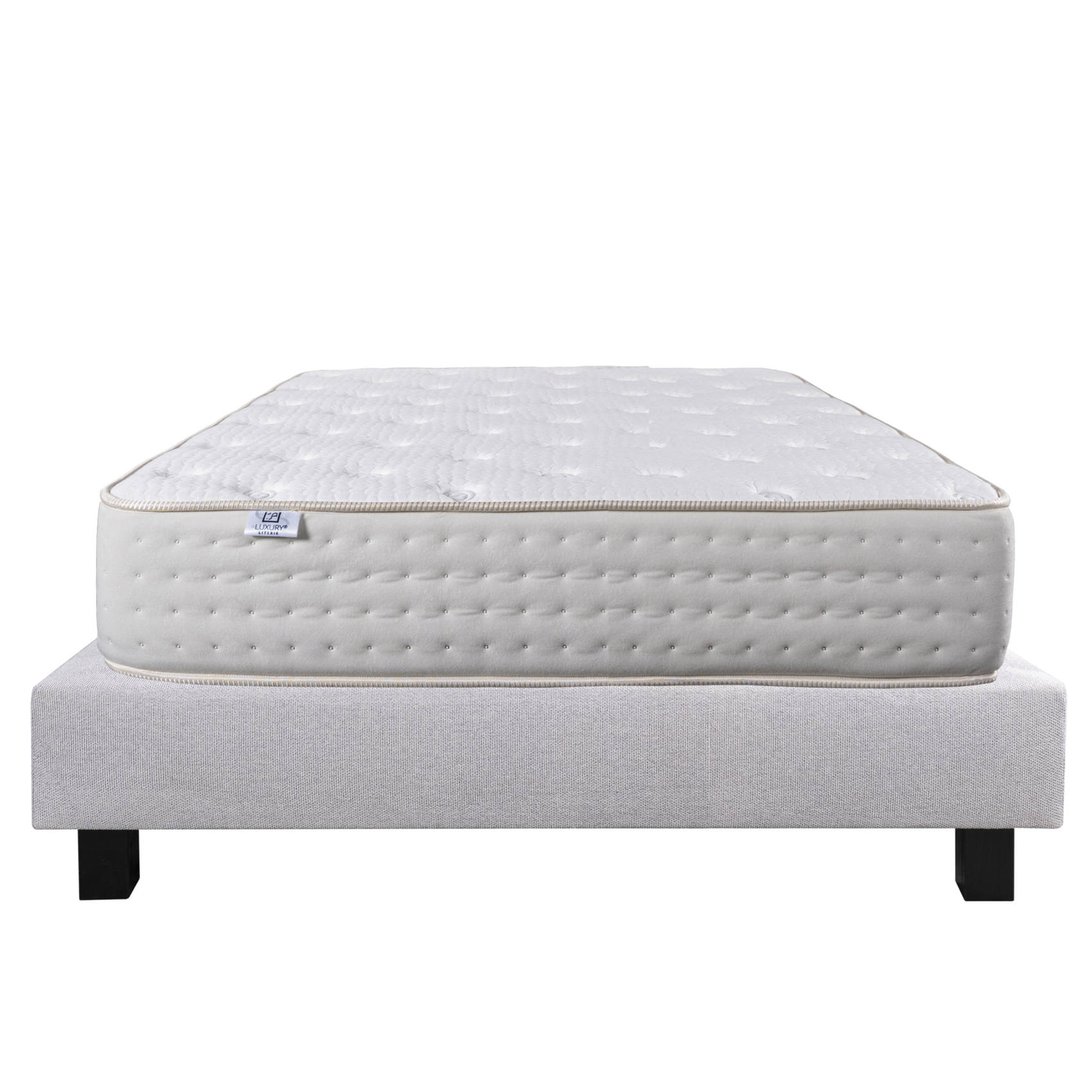 Ensemble matelas mousse 26 cm et sommier gris