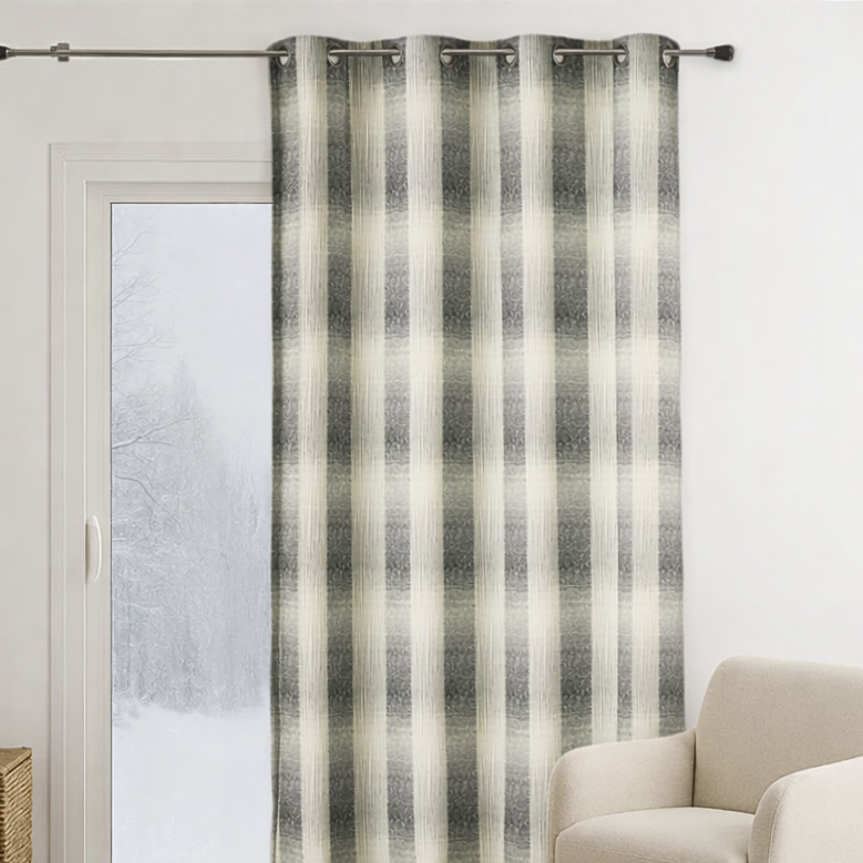 Rideau en Jacquard Effet Quadrillé — vue 3