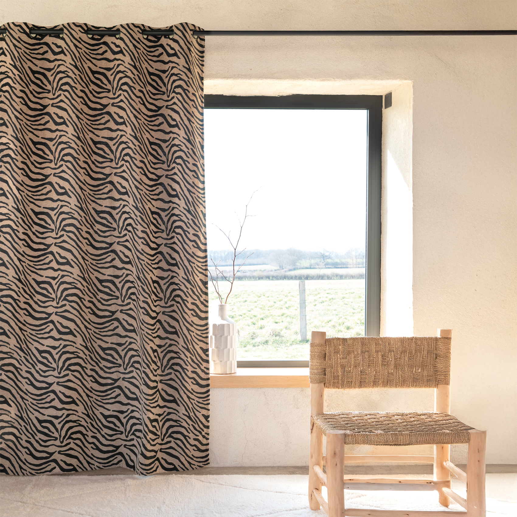 Rideau jacquard zèbre