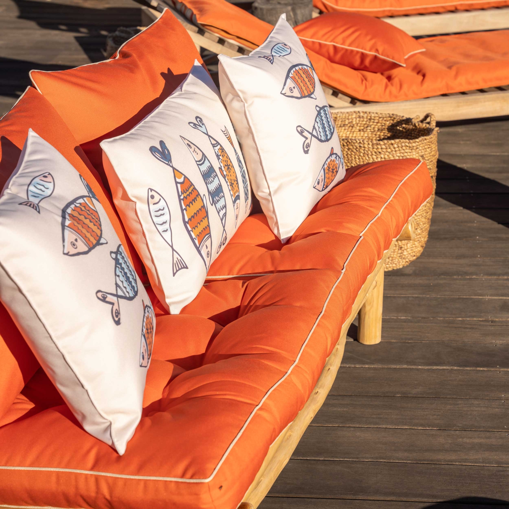 Coussin extérieur décoratif à motif marin — vue 3