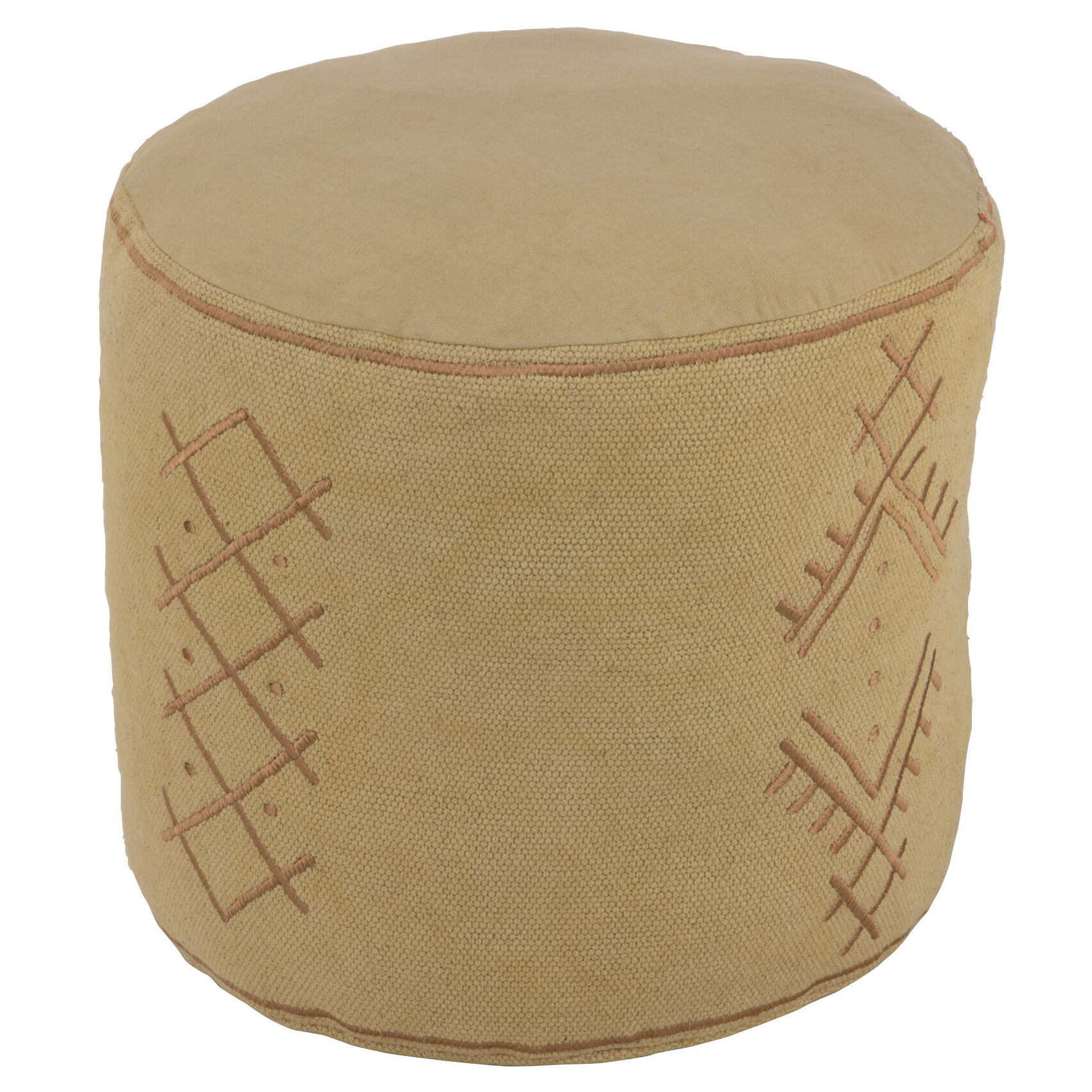 Pouf cylindre motifs ethniques en coton — vue 5