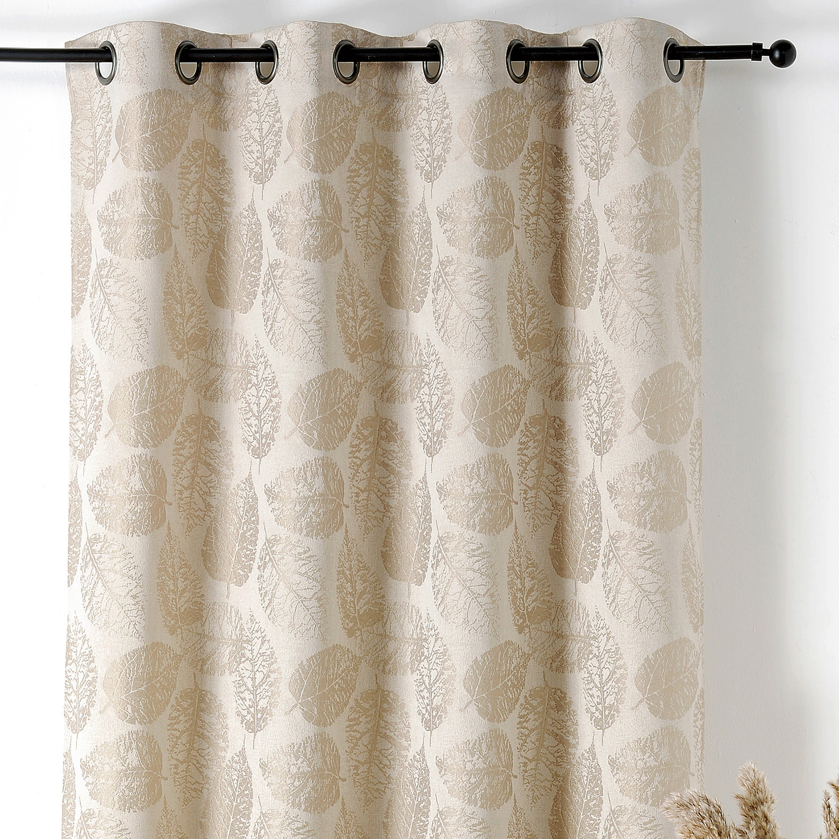 Rideau à Oeillets Motif Feuillage avec Relief — vue 6