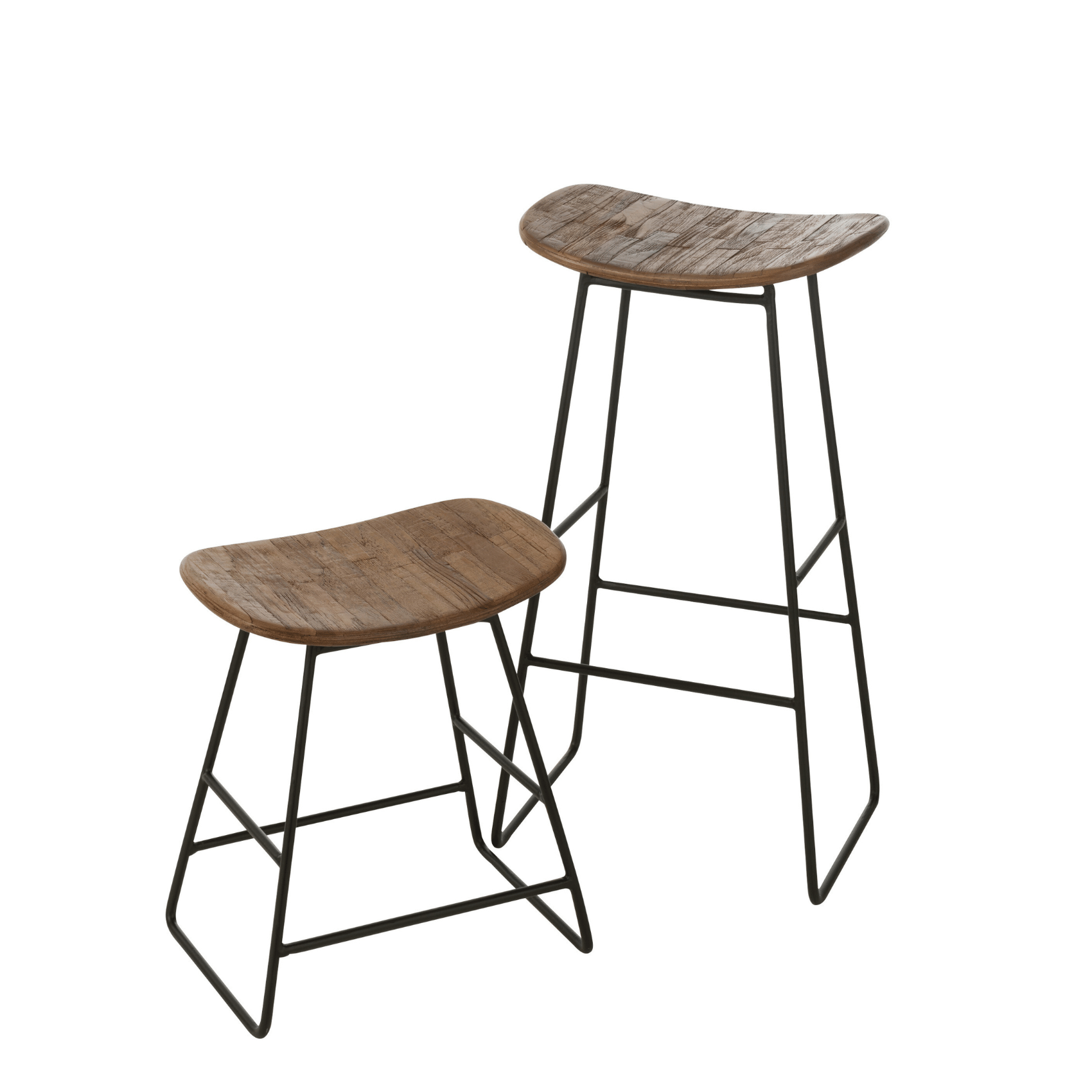Tabouret de bar en teck recyclé — vue 3