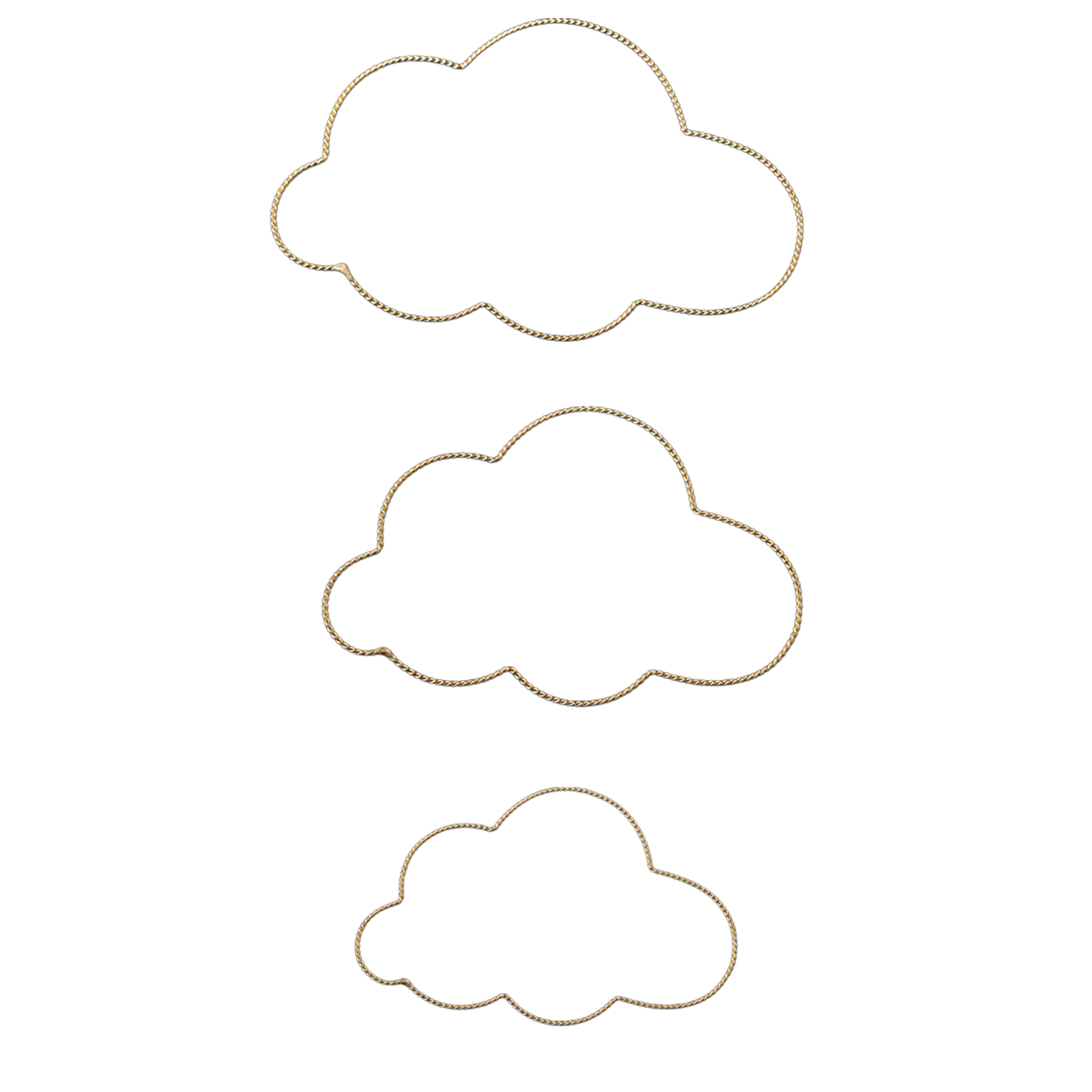 Déco murale nuage fil laiton torsadé — vue 3