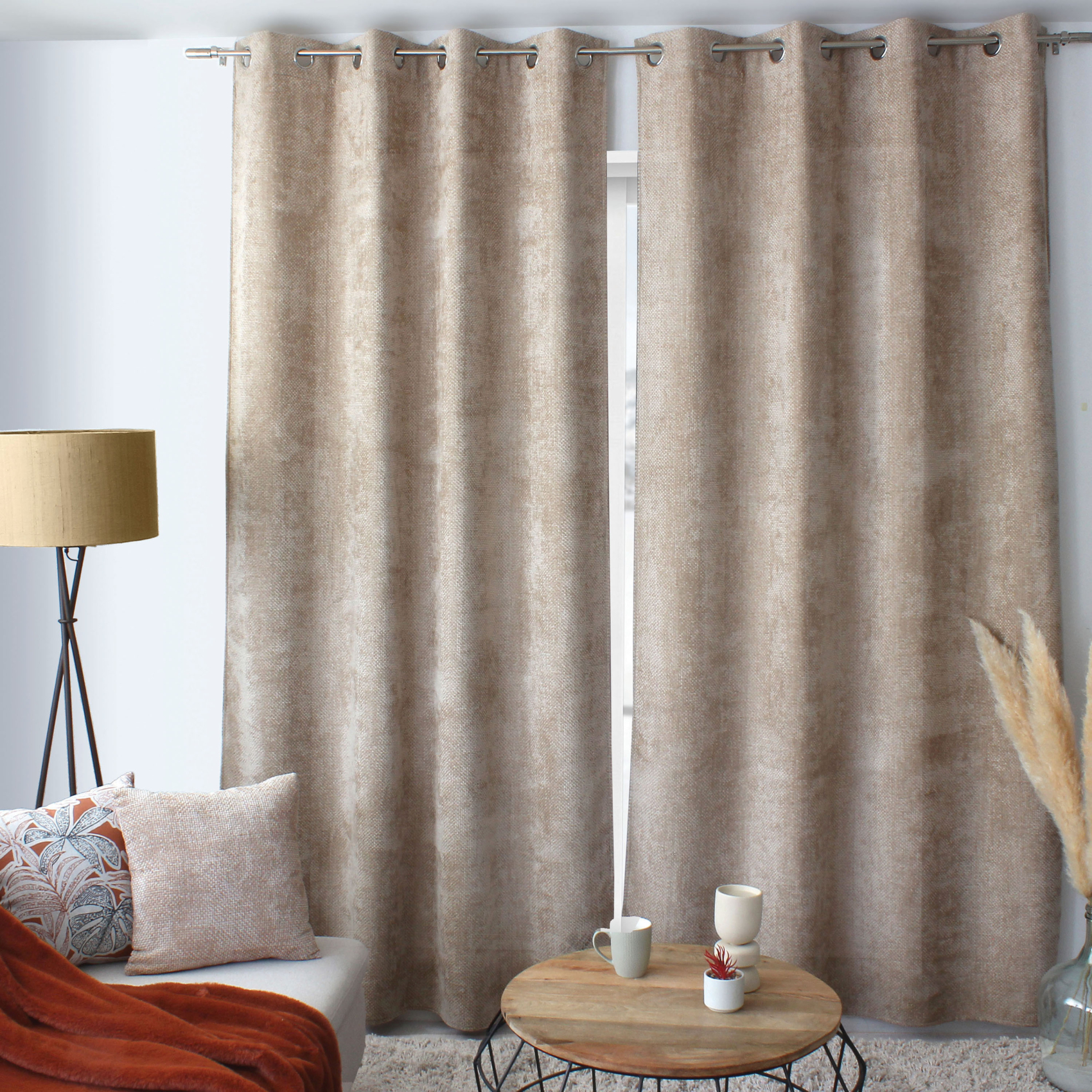 Rideau velours effet chiné tamisant — vue 6