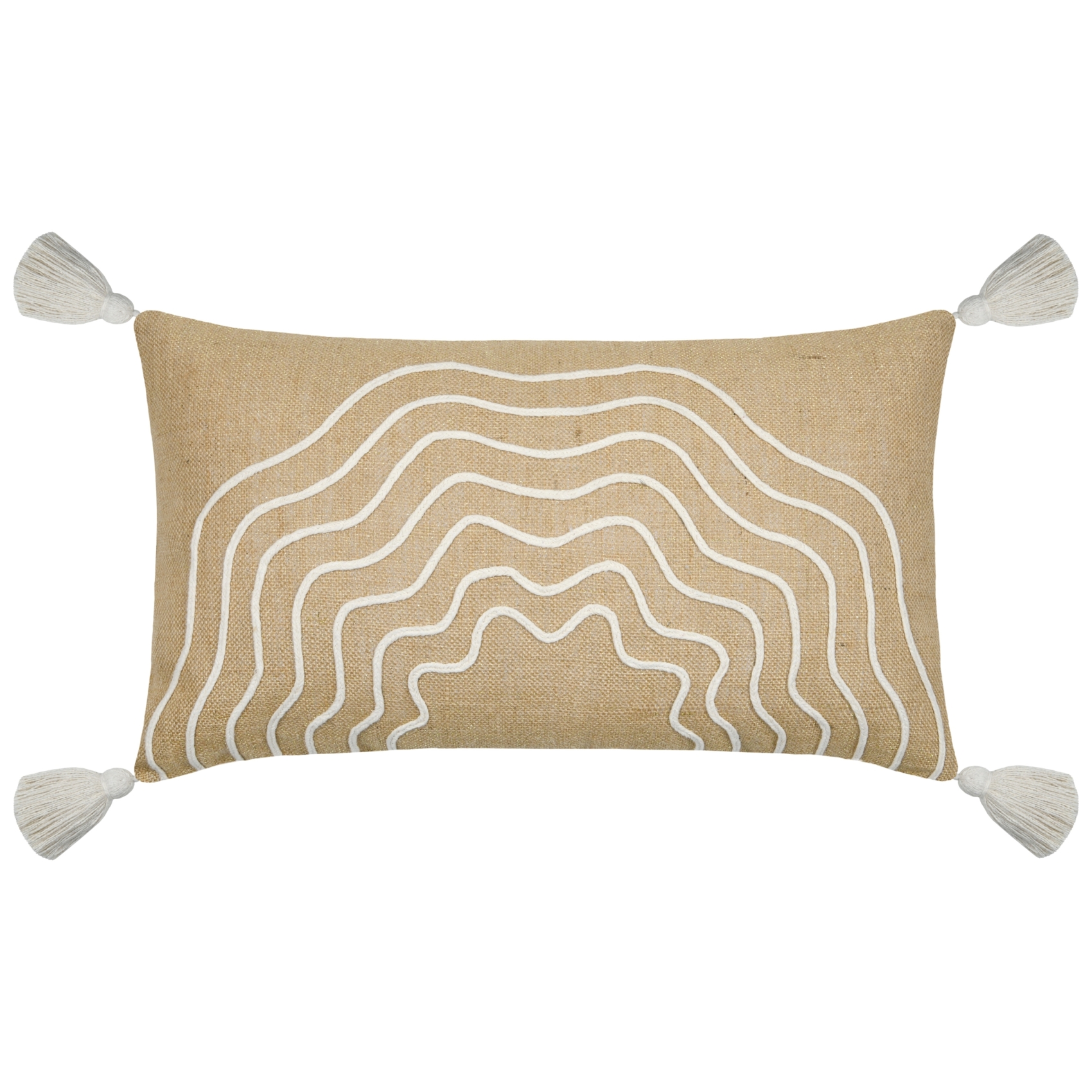 Coussin beige  rectangulaire avec relief