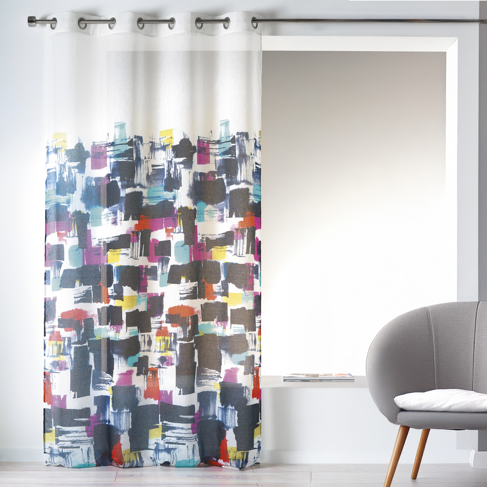 Voilage en Etamine Légère Imprimée effet Tableau — vue 3