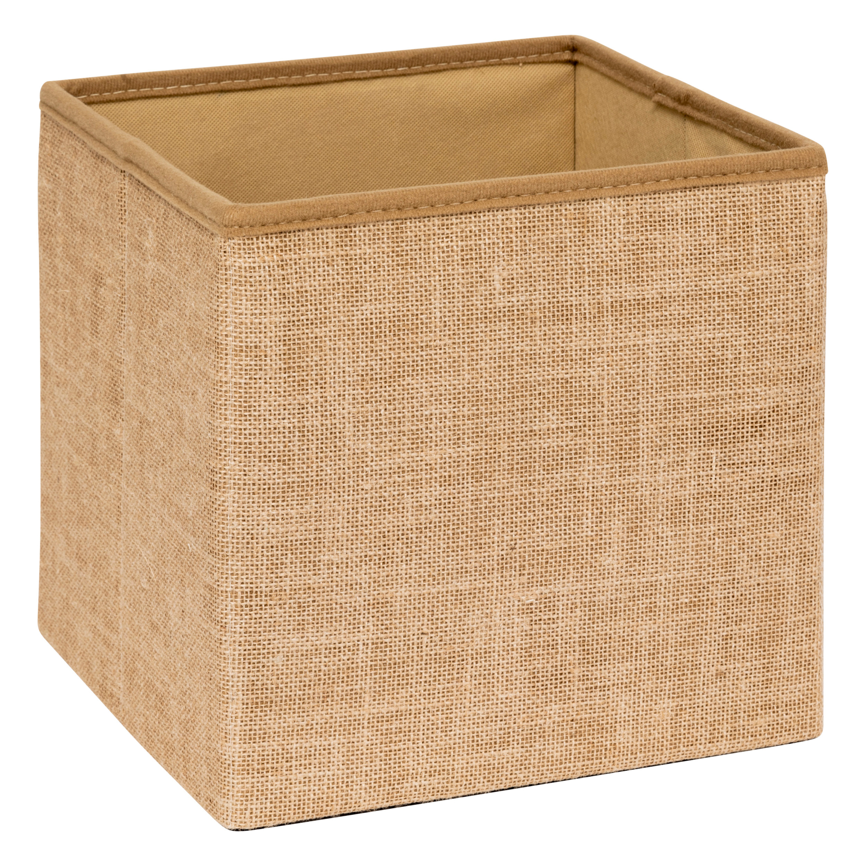 Pouf de rangement pliant toile de jute — vue 3