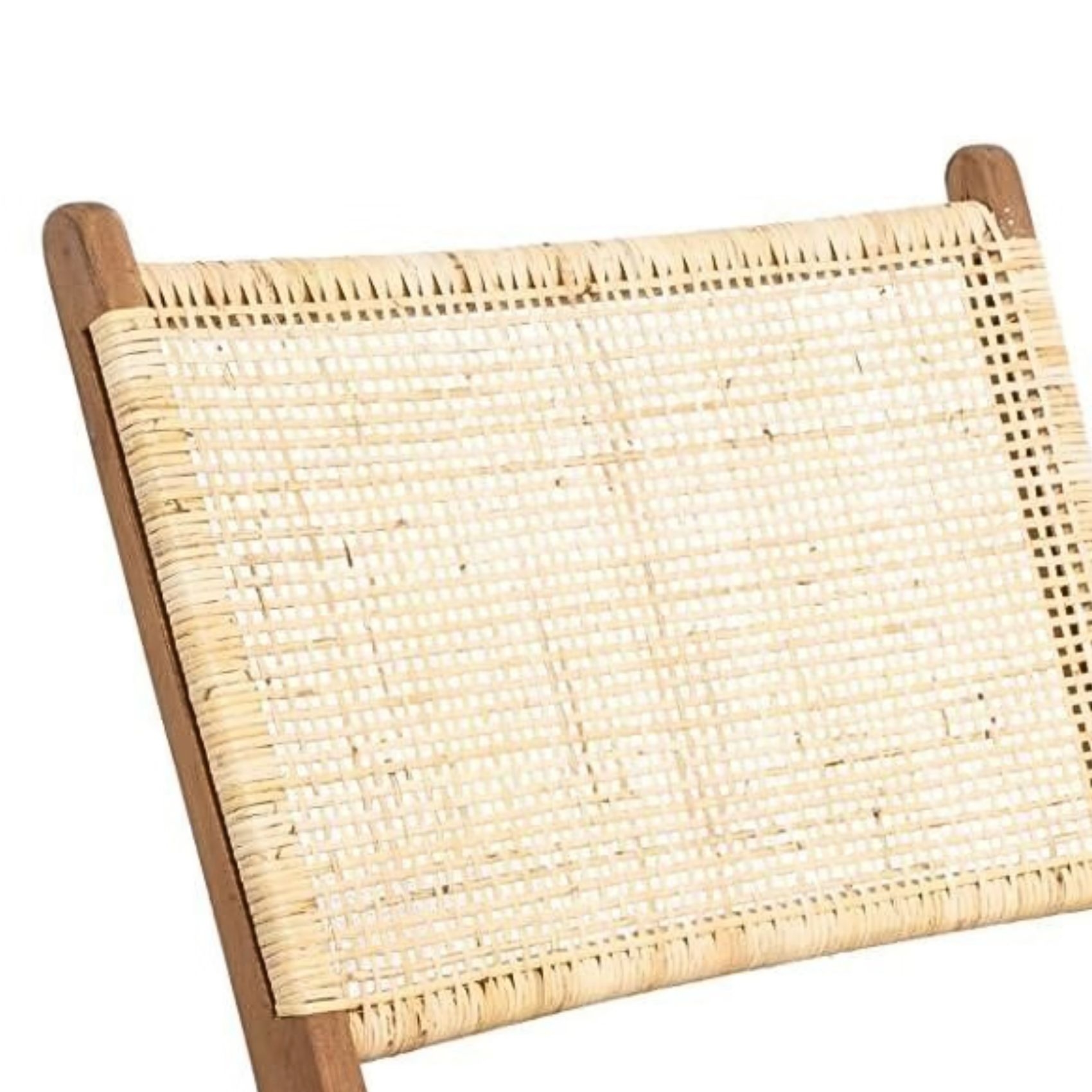 Fauteuil teck et cannage rotin — vue 4