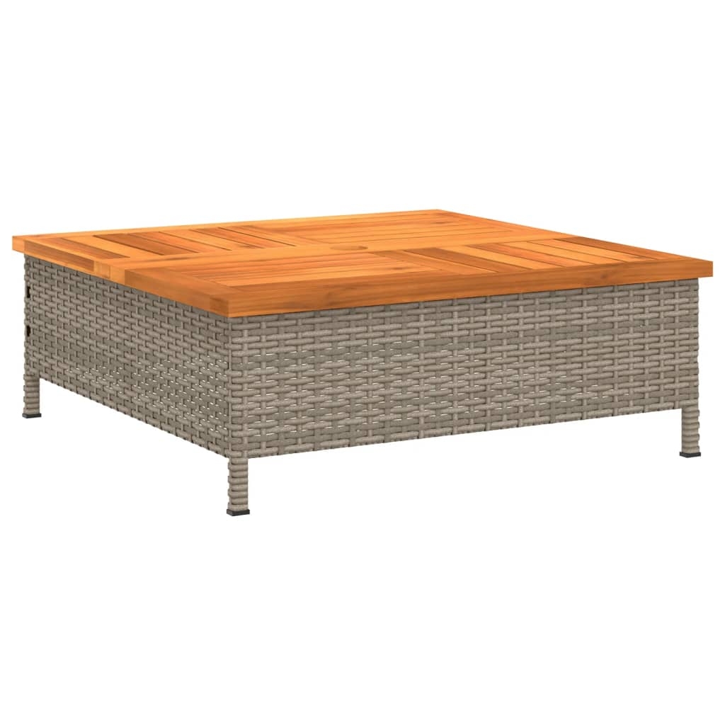 Table basse de jardin en bois et résine tressée