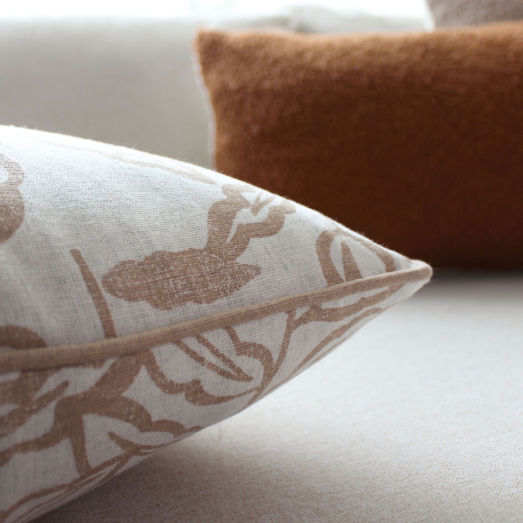 Coussin déhoussable en coton recyclé Chambray — vue 3