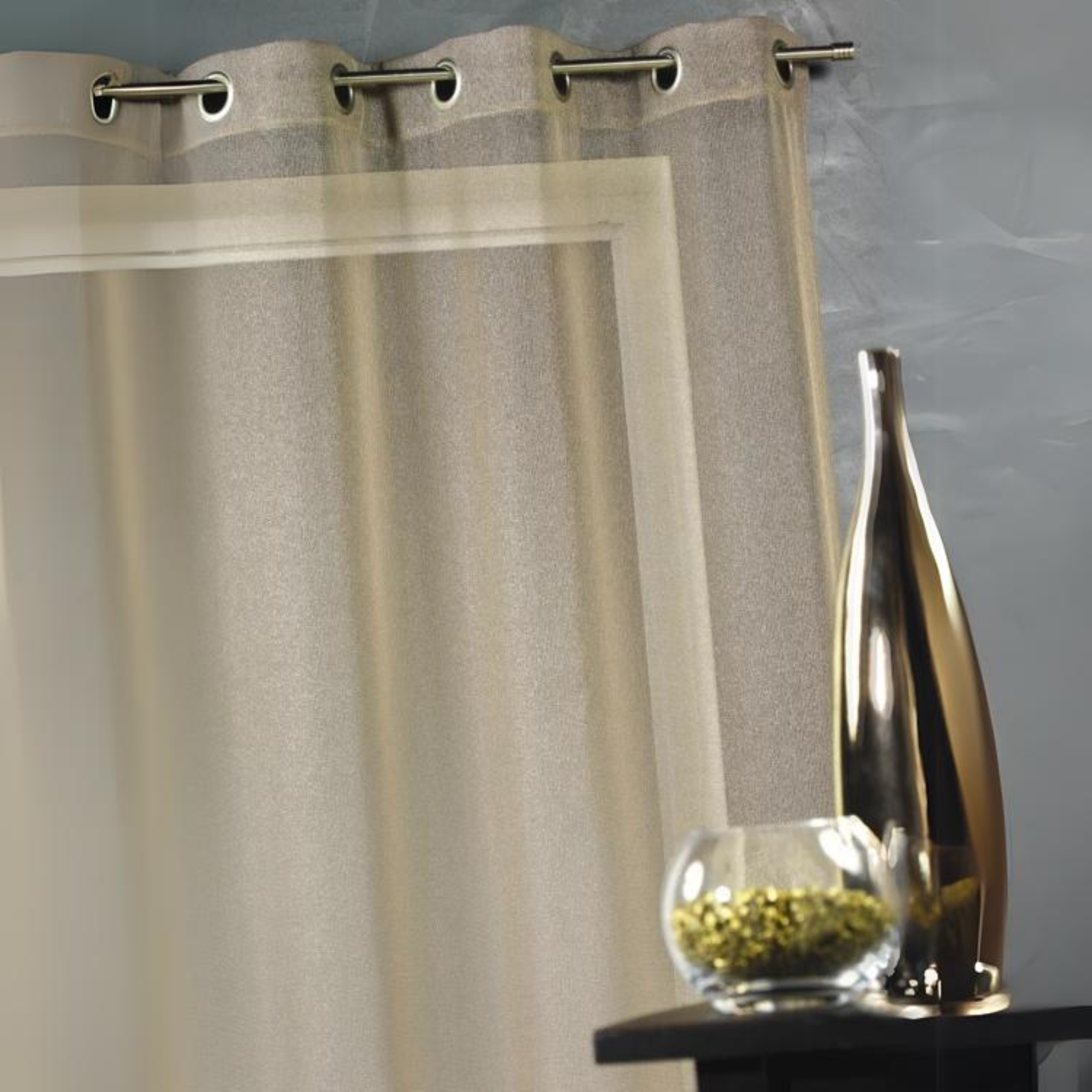 Voilage uni avec fils en lurex — vue 4