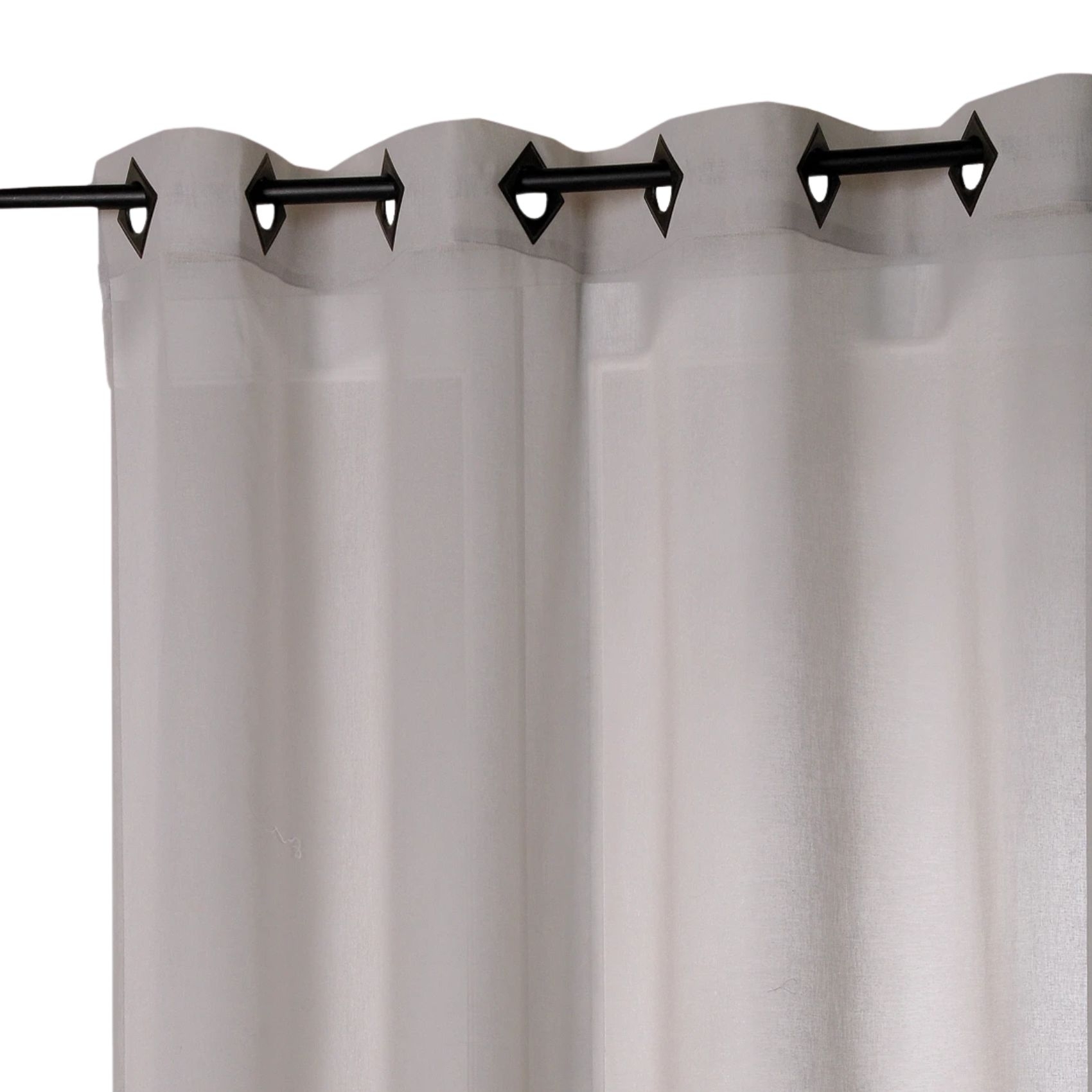 Voilage en Etamine Légère Unie à Oeillets Carrés — vue 3