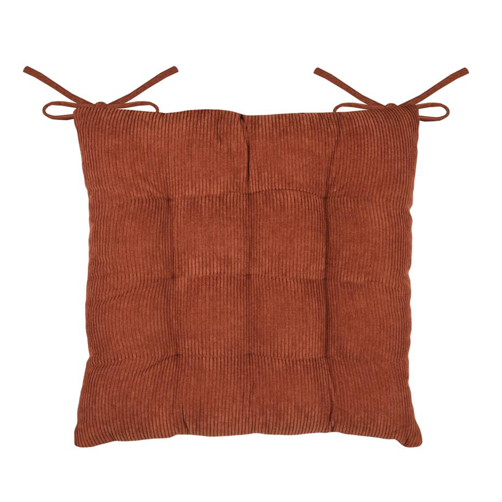 Galette de chaise carrée en velours côtelé — vue 6