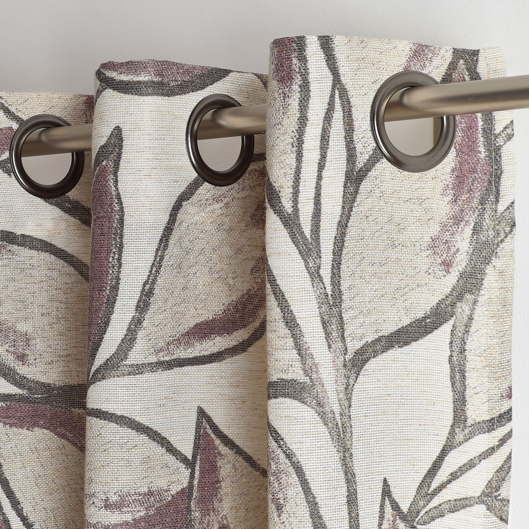 Rideau poly-lin imprimé feuilles aquarelle — vue 5