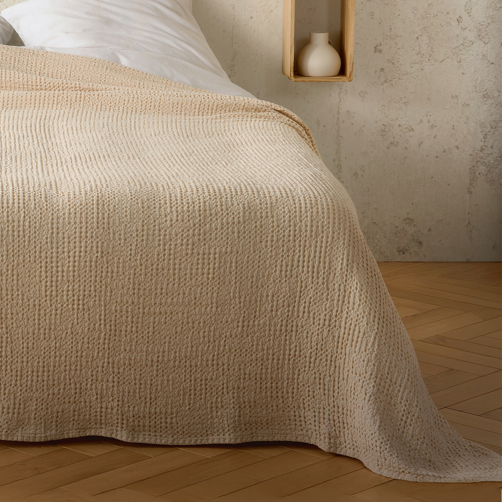 Plaid ou couvre lit 100%  coton nid d’abeille — vue 5