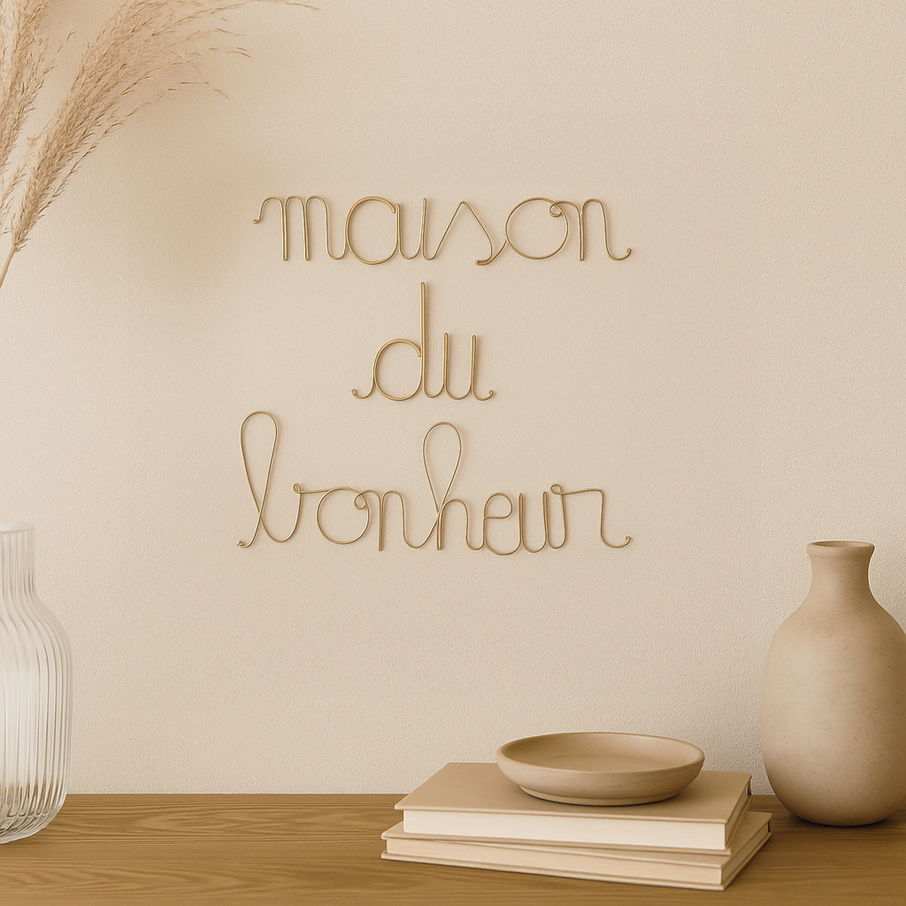 Mot fil de laiton MAISON DU BONHEUR — vue 4