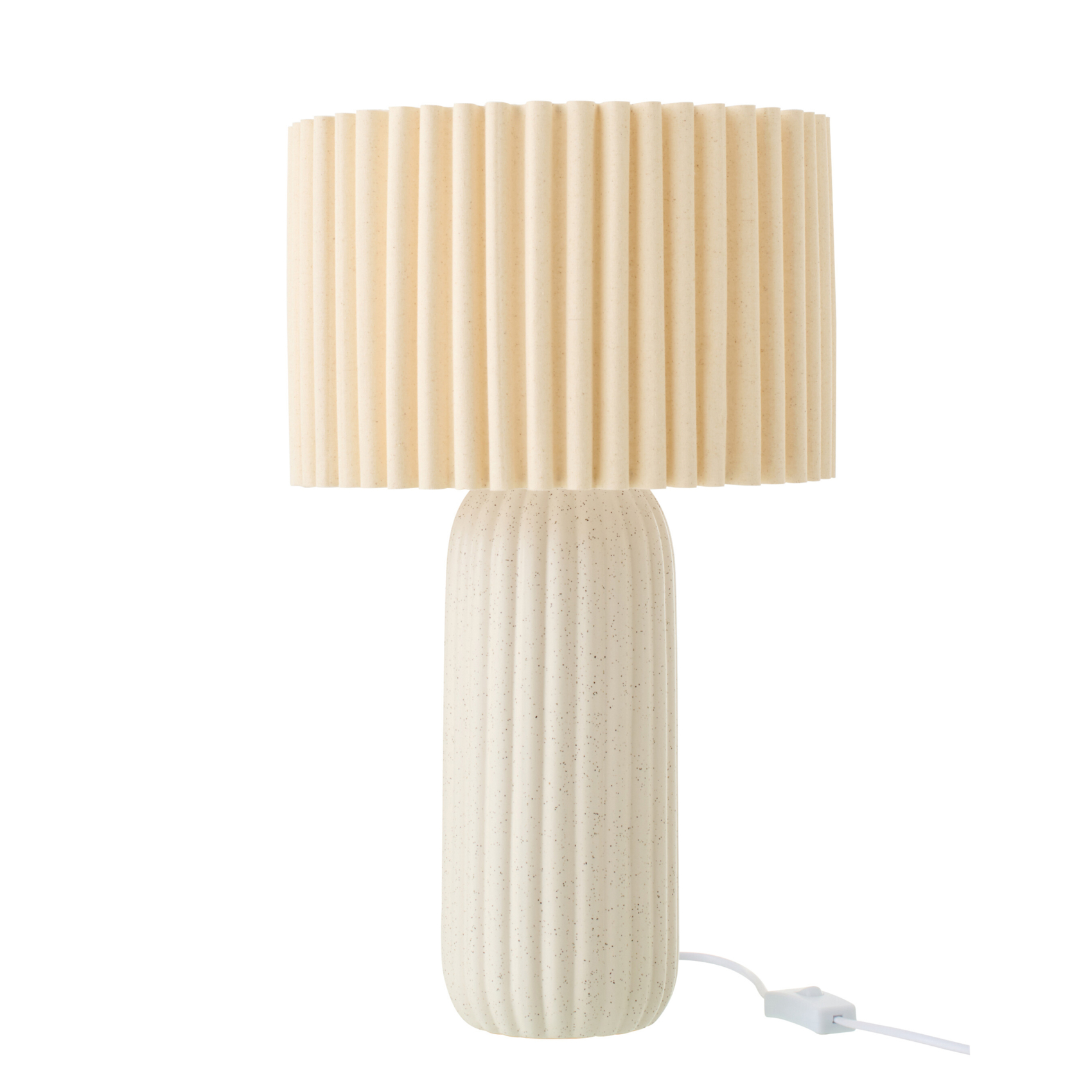 Lampe à poser en poterie avec abat-jour plissé — vue 5