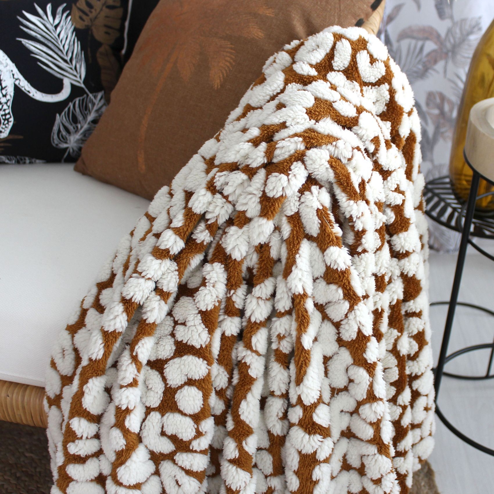 Plaid jacquard à motif léopard — vue 3