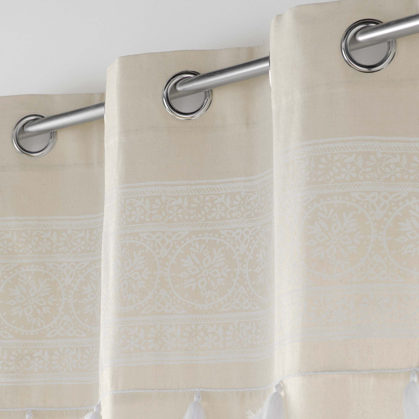 Rideau à oeillets en polycoton uni — vue 3