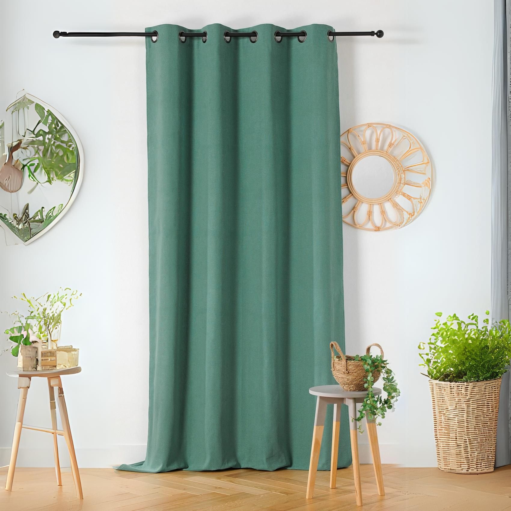 Rideau d'ameublement à effet usé