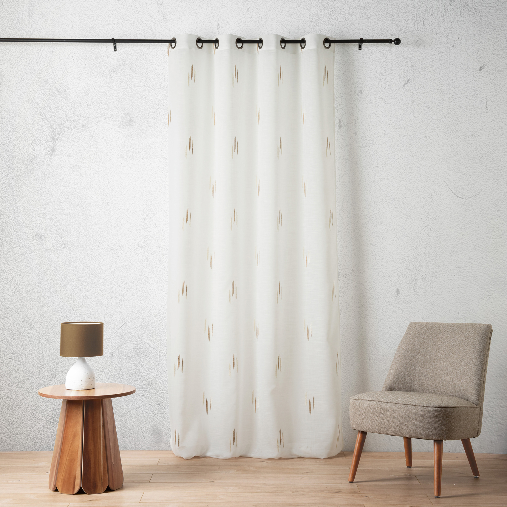 Voilage texturé motif fil coupé esprit ikat — vue 5