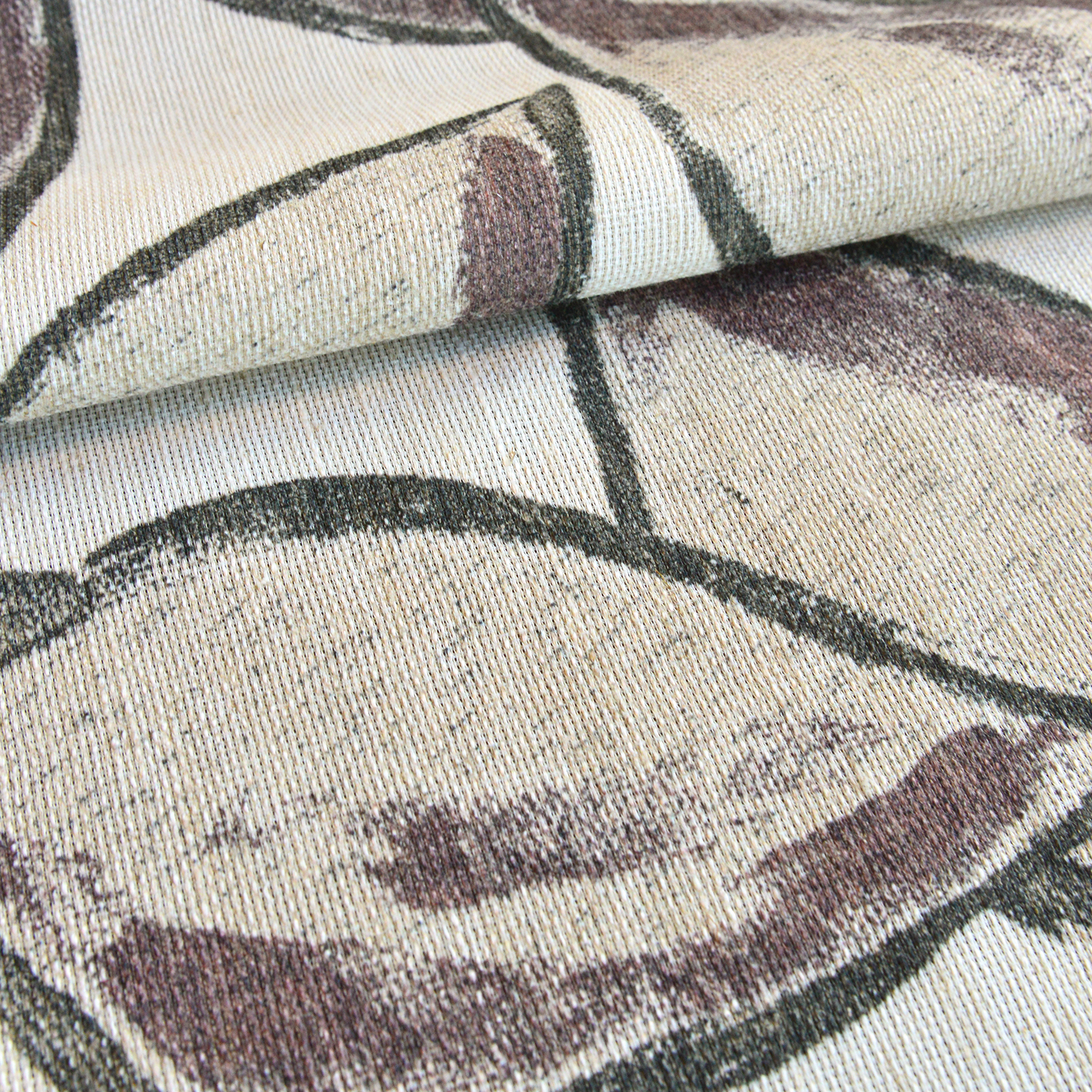 Rideau poly-lin imprimé feuilles aquarelle — vue 4