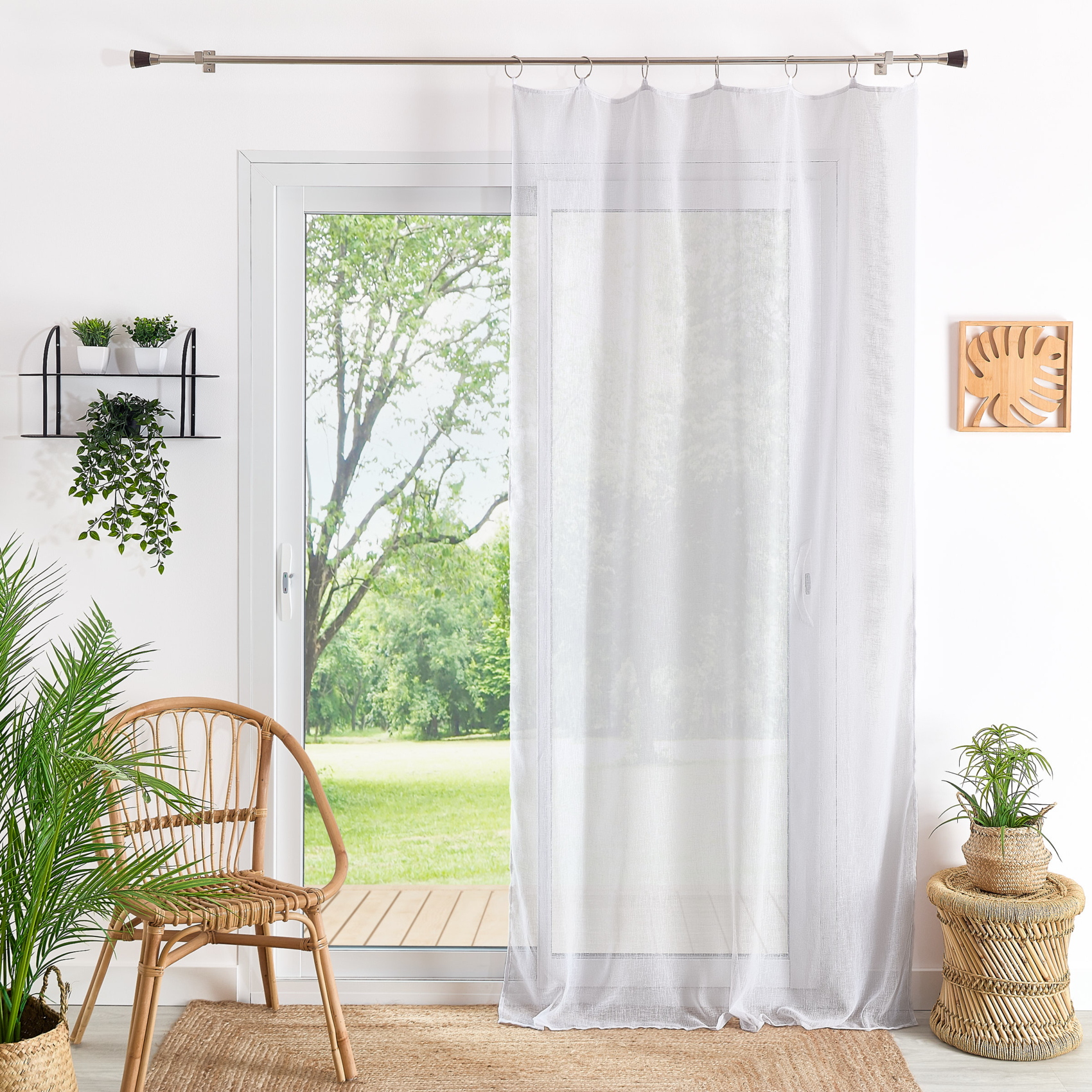 Voilage uni à anneaux