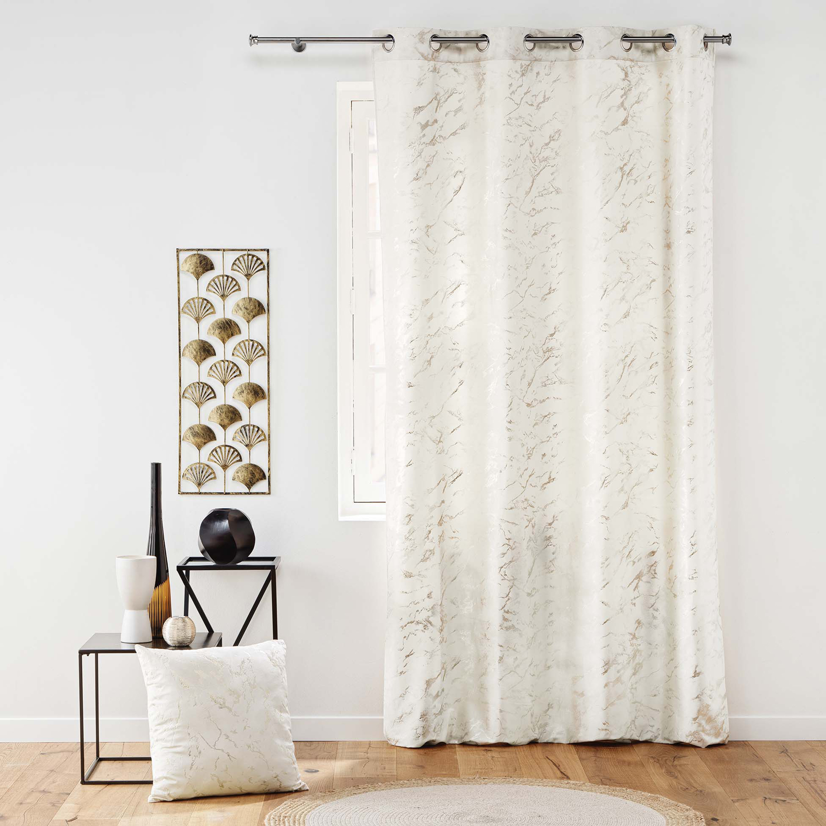 Coussin blanc effet marbré — vue 4