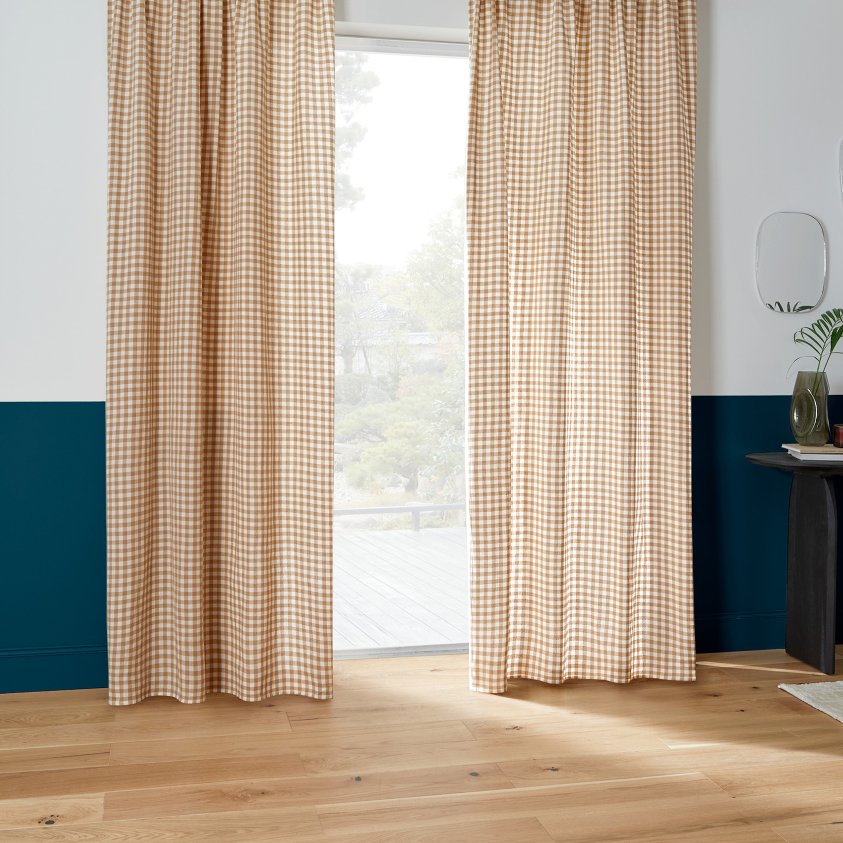 Rideau à passe-tringle en coton vichy — vue 6