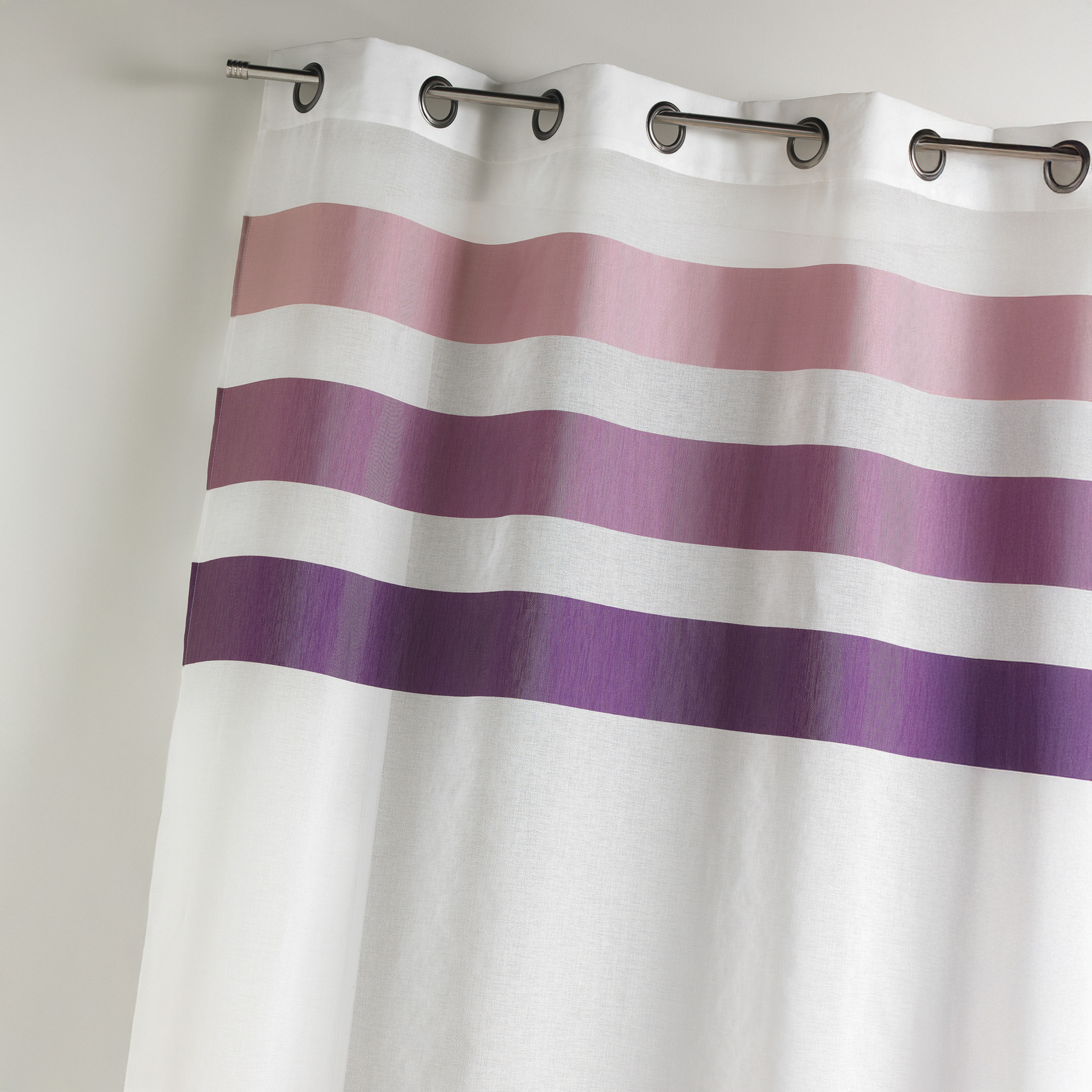 Voilage en étamine fantaisie à rayures horizontales — vue 5