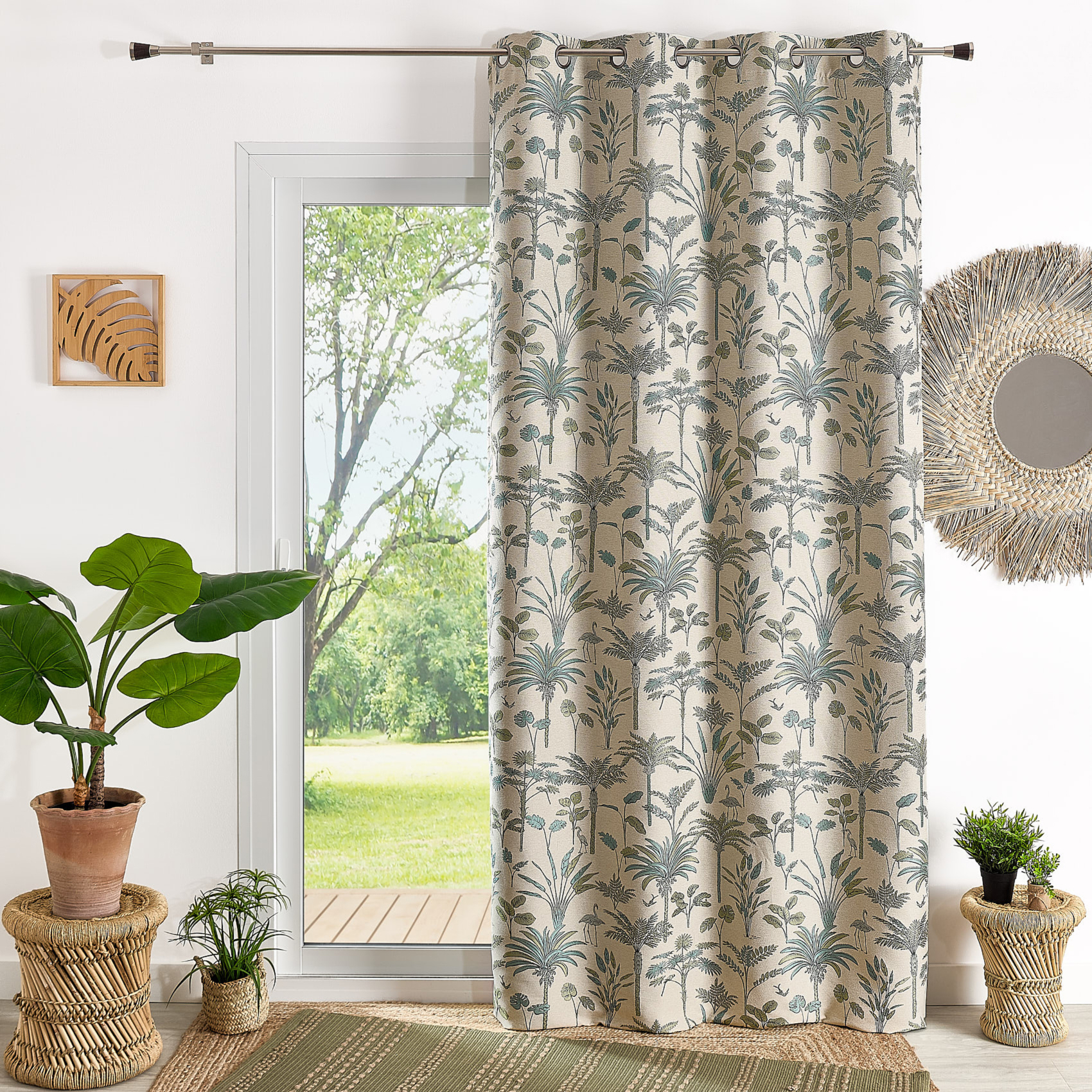 Rideau Jacquard exotique motif palmier — vue 6