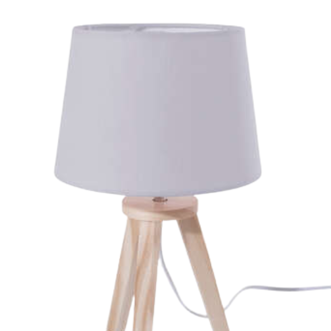 Lampe trépied bois — vue 3