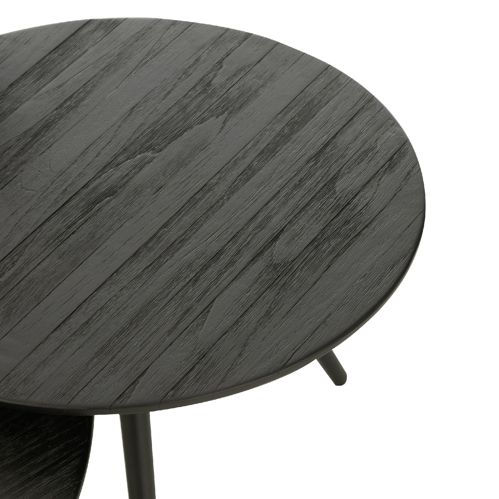 Lot de 4 tables rondes en teck recyclé — vue 4