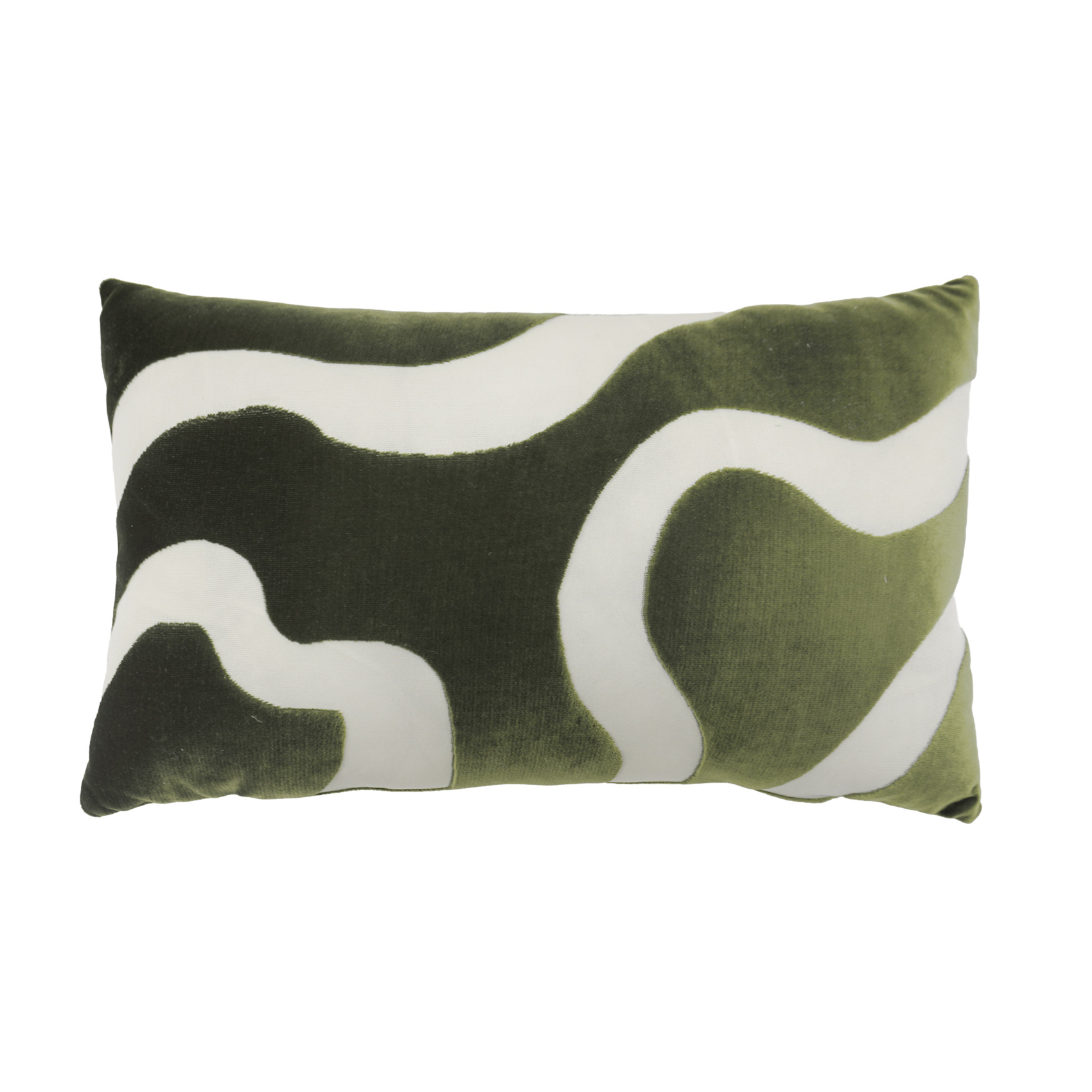 Coussin rectangulaire en velours à motif abstrait