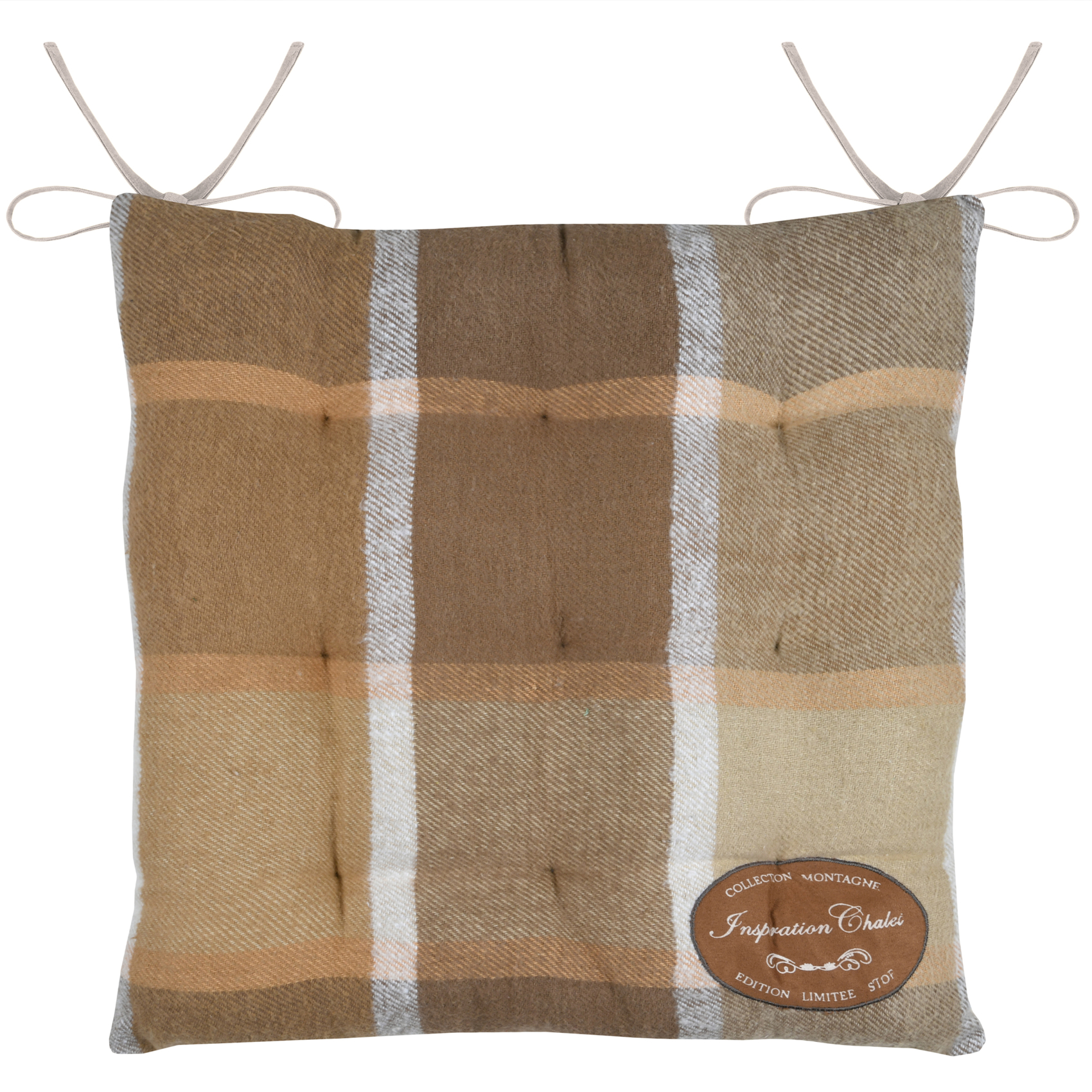 Galette de chaise à carreaux chalet