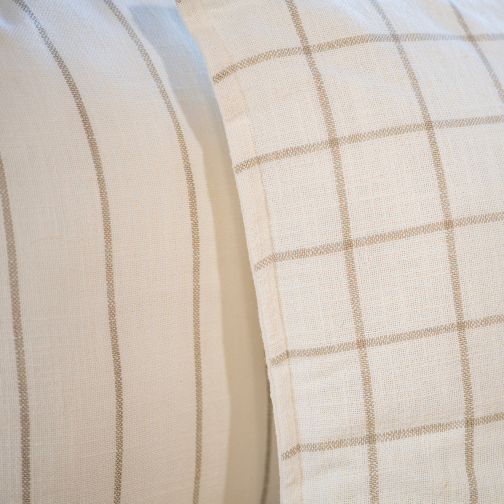 Housse de coussin 100% coton rayures et carreaux LOURMARIN — vue 6