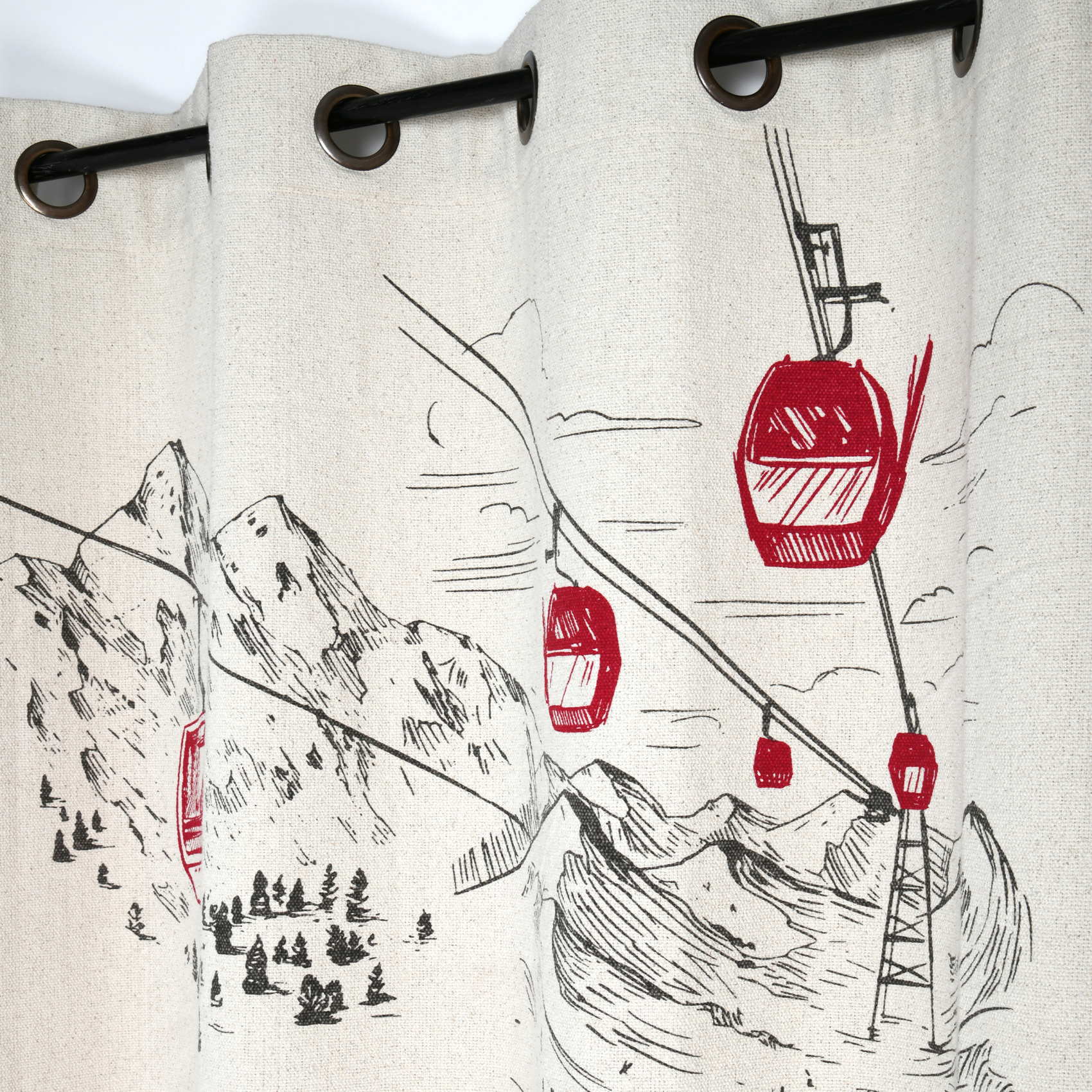 Rideau à oeillets style montagnard — vue 5