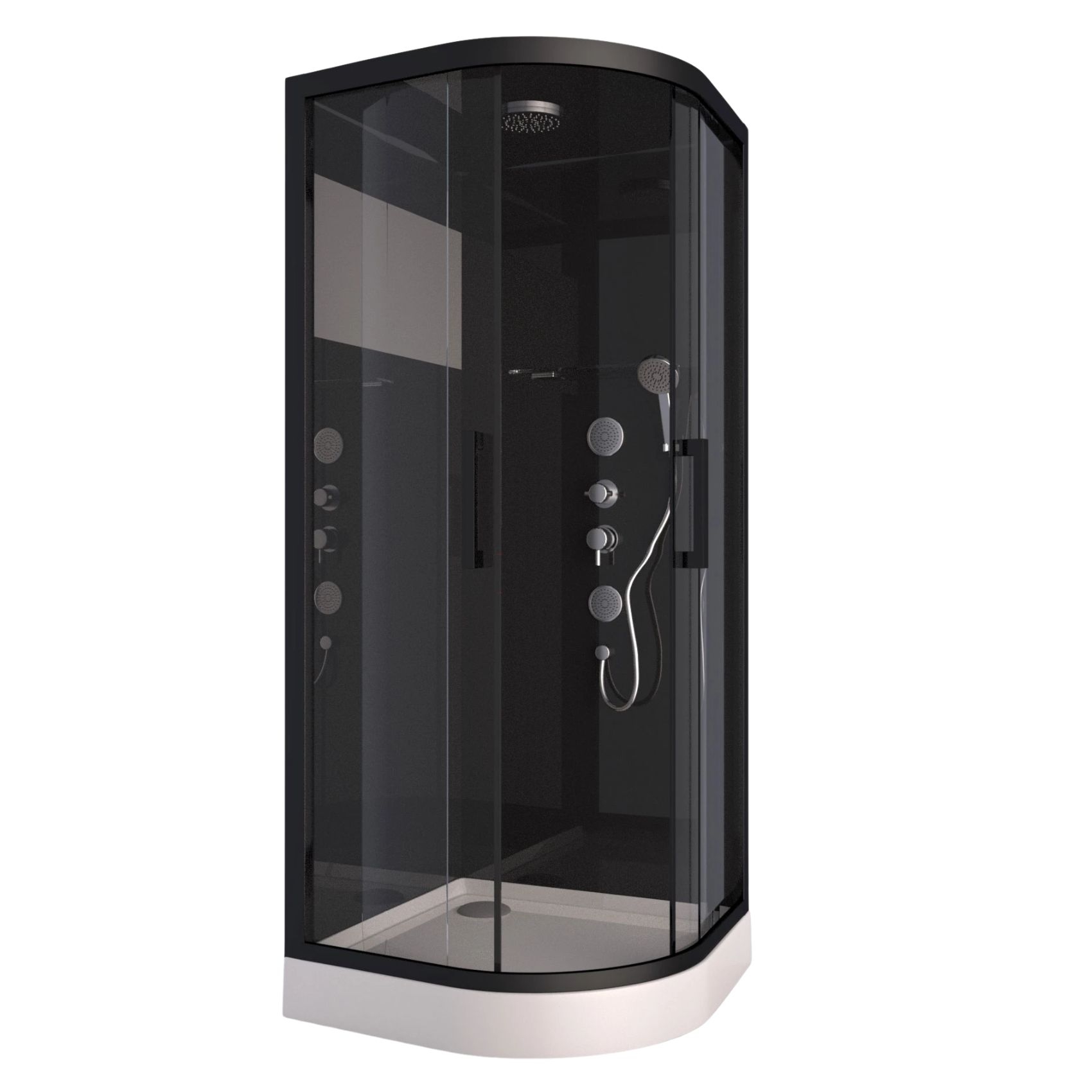 Cabine de Douche Black Mirror 2 Ronde — vue 3