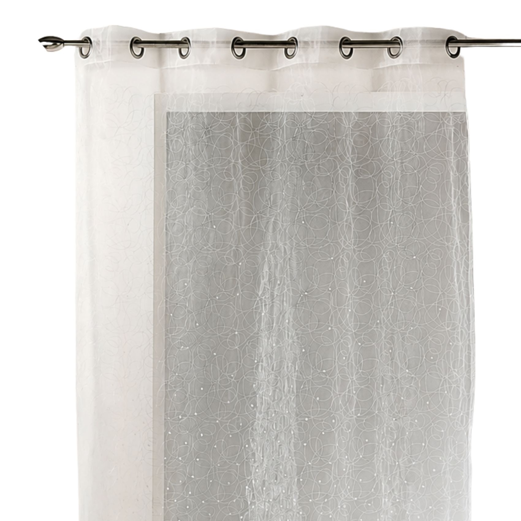 Voilage en organza dévoré et brodé — vue 3