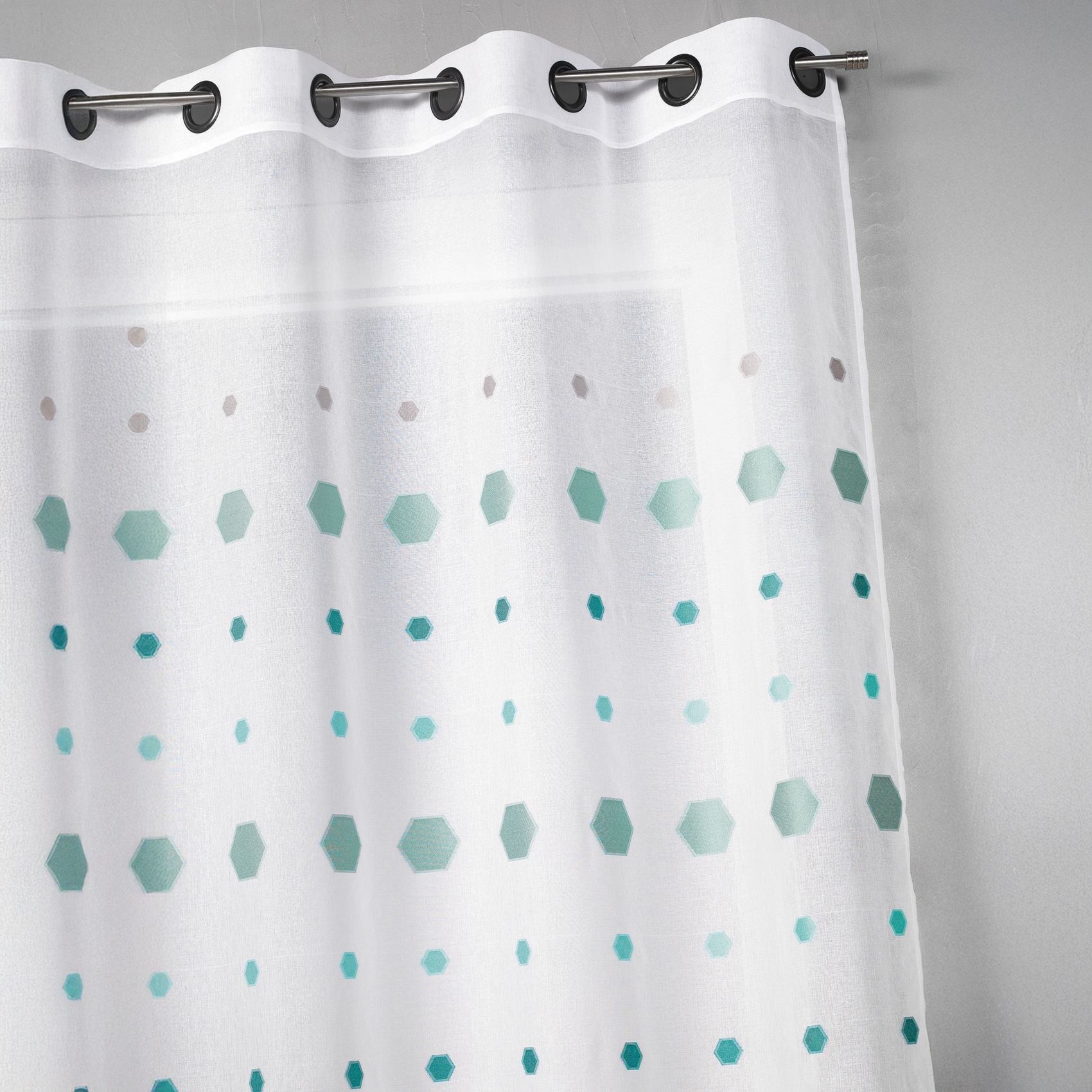 Voilage en jacquard aux imprimés hexagonaux