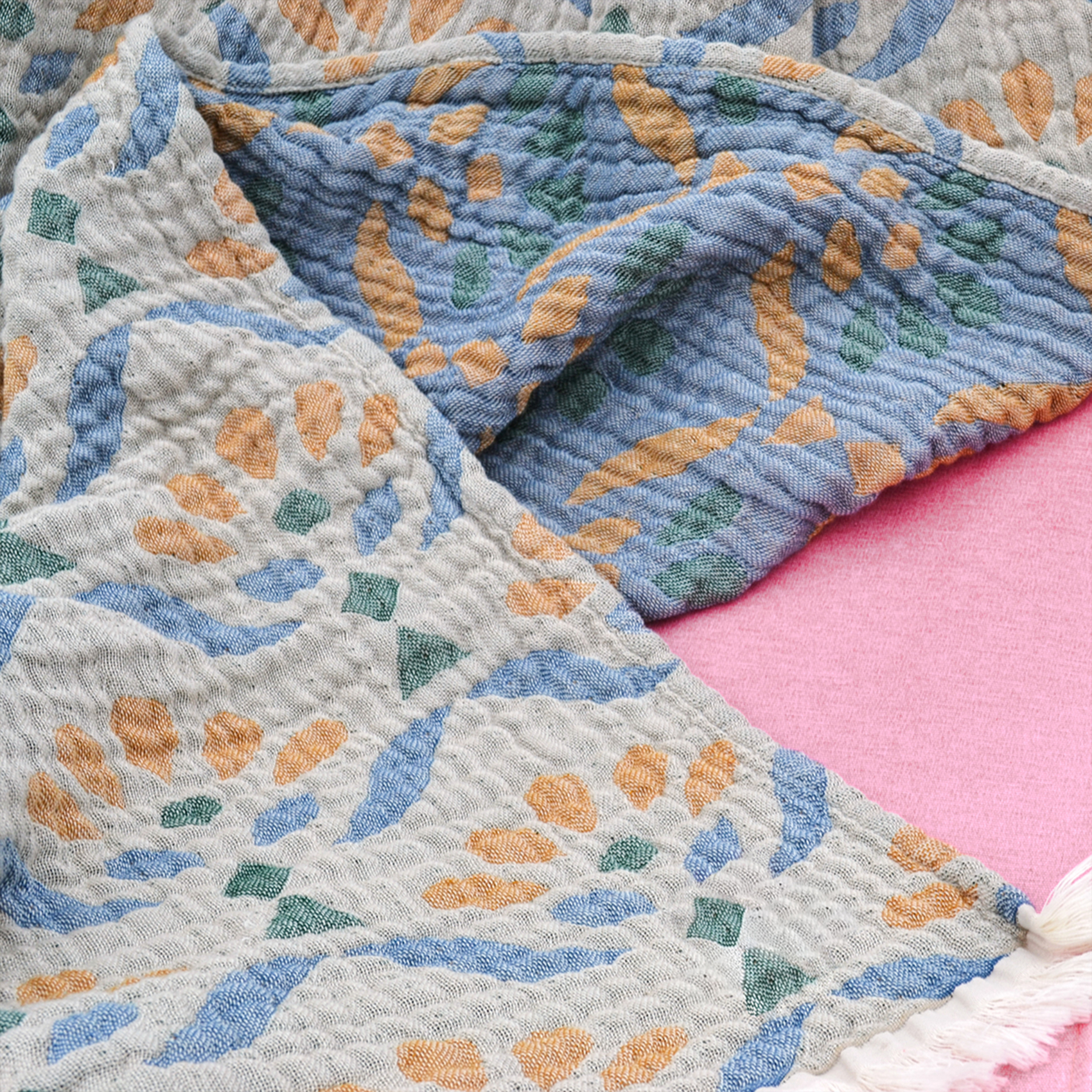 Plaid en gaze de coton lavée à motif végétal — vue 3