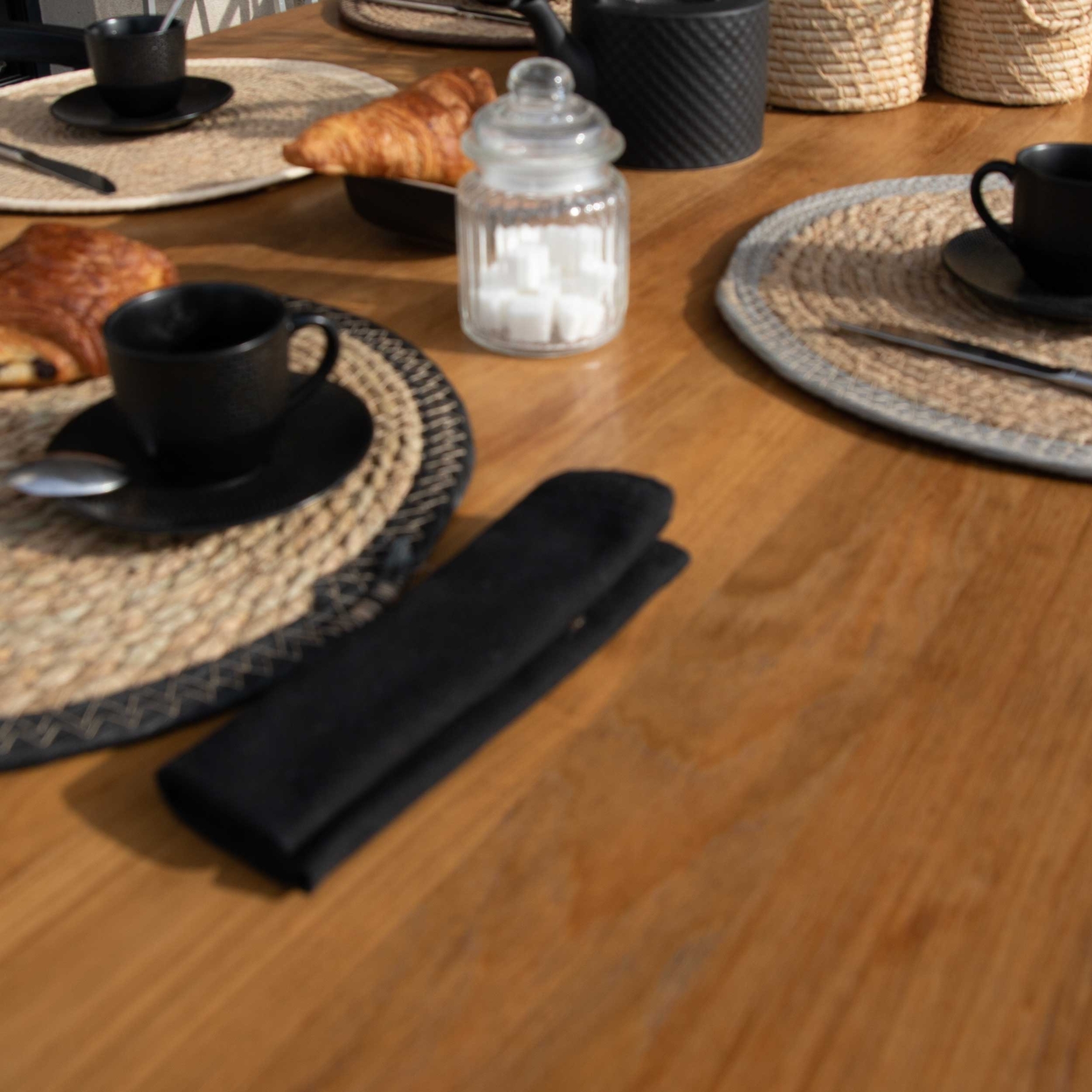 Set de table rond en jute rigide tressée — vue 6